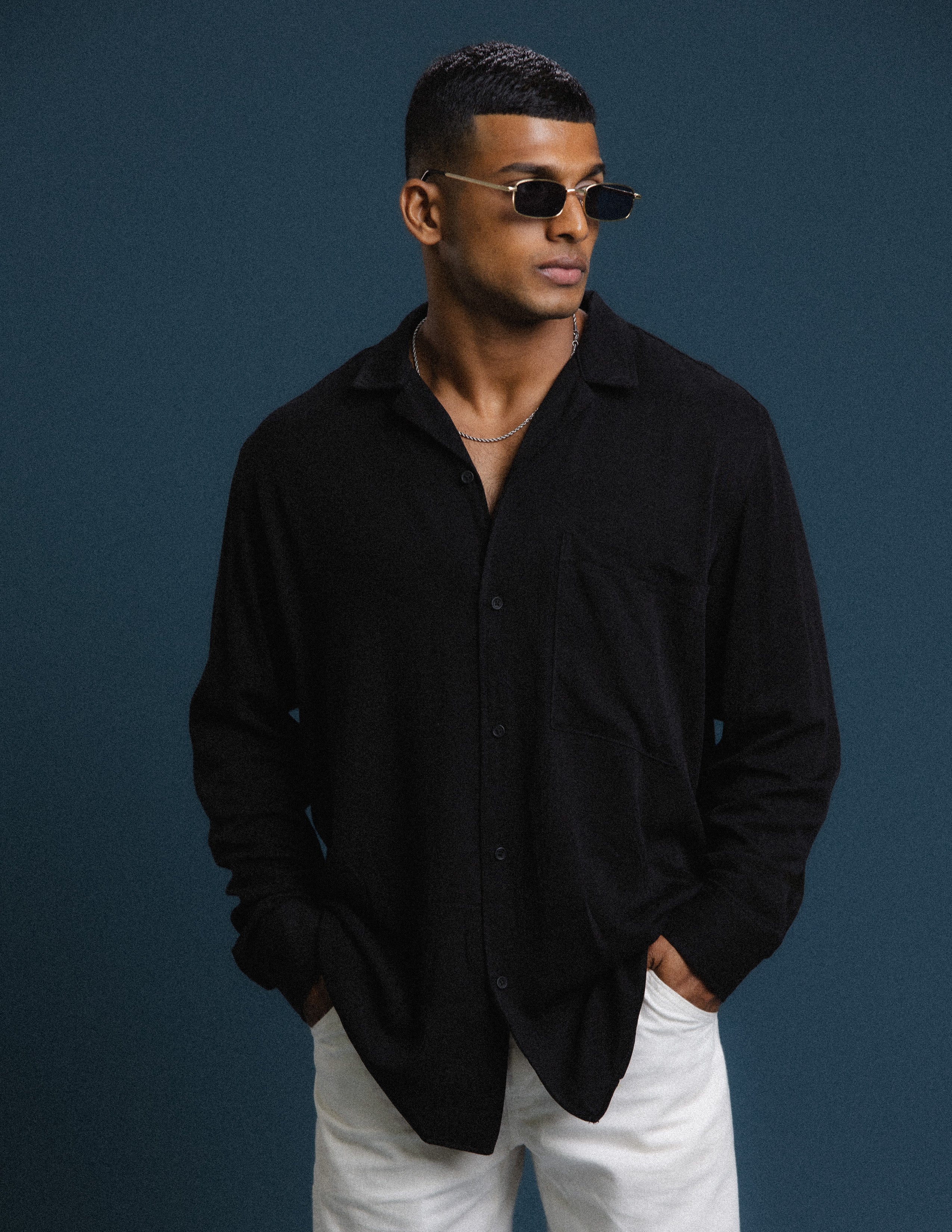 Oversized Camp collar Long Sleeve Shirt