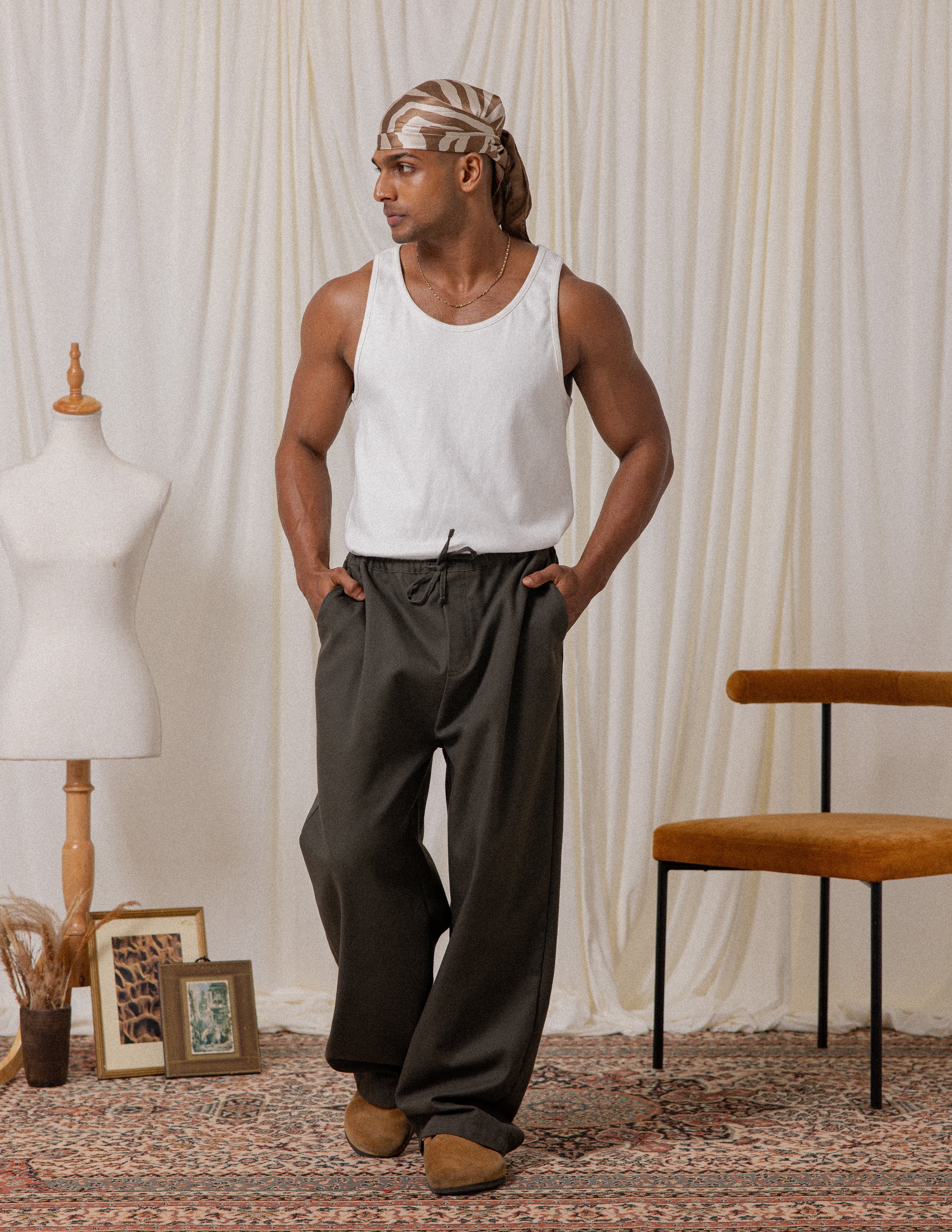 Straight Leg Loose Fit Drawstring Pant