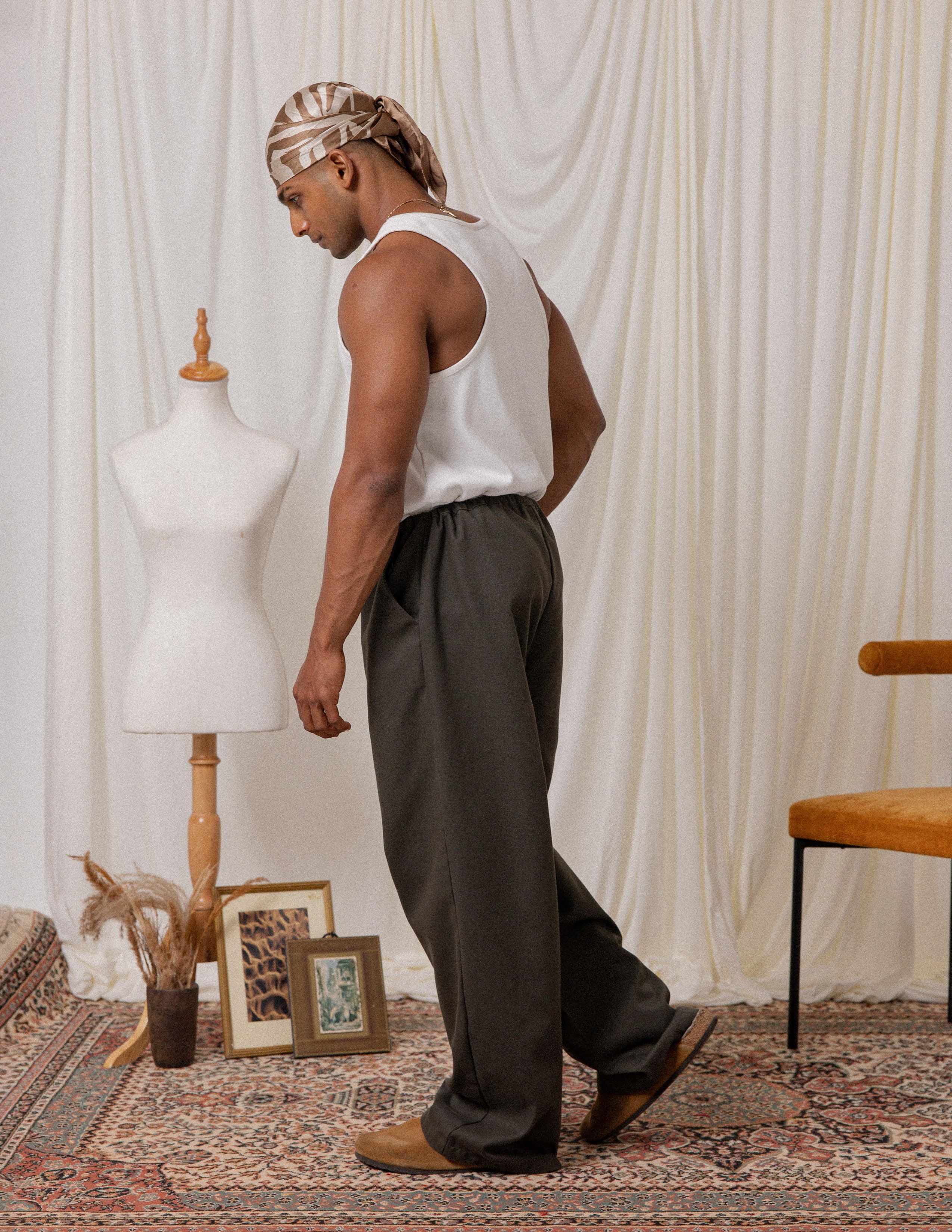 Straight Leg Loose Fit Drawstring Pant