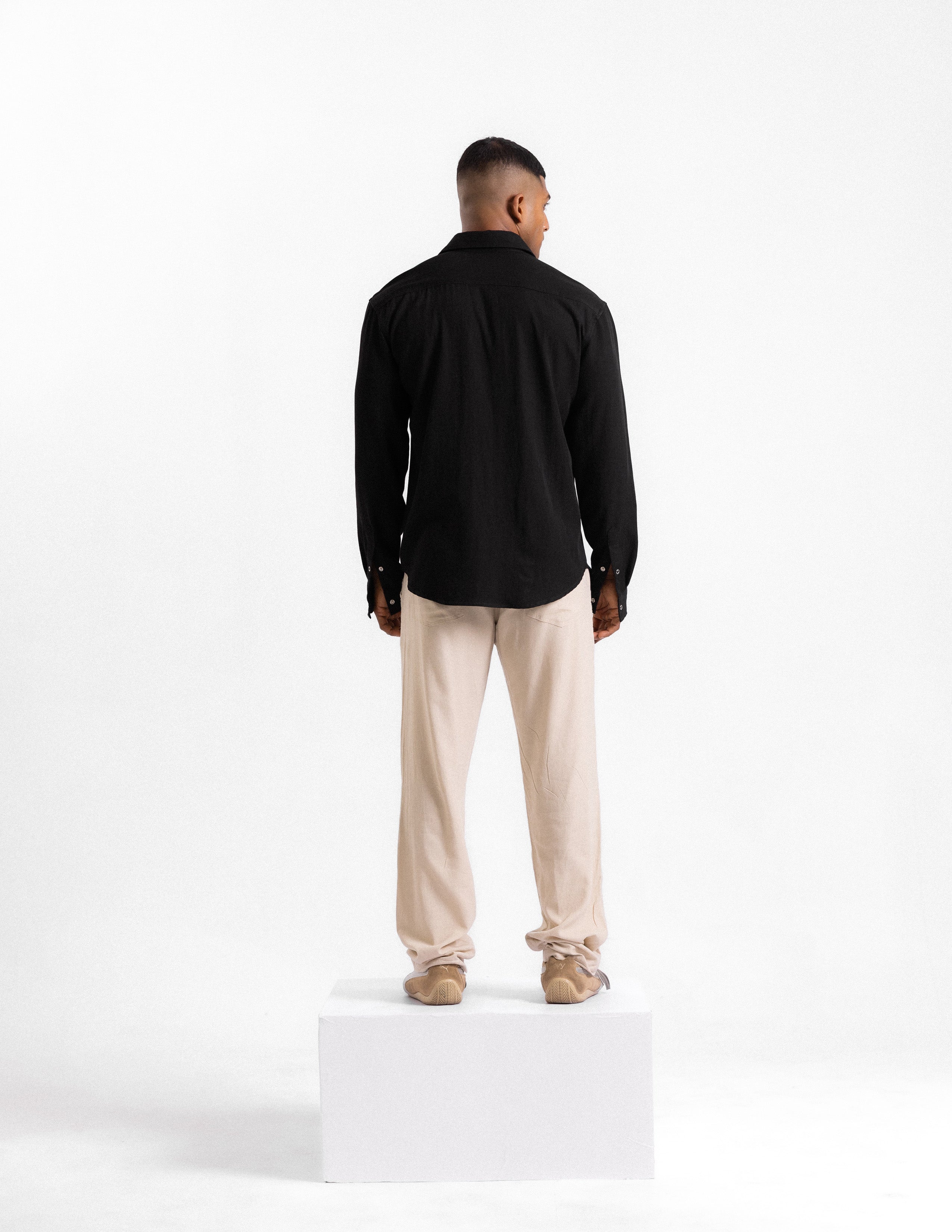 Double patch pocket snap button shirt