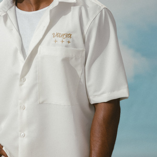 Oversized cropped vanta ebroidery shirt