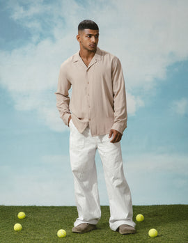 Regular fit camp collar shirt
