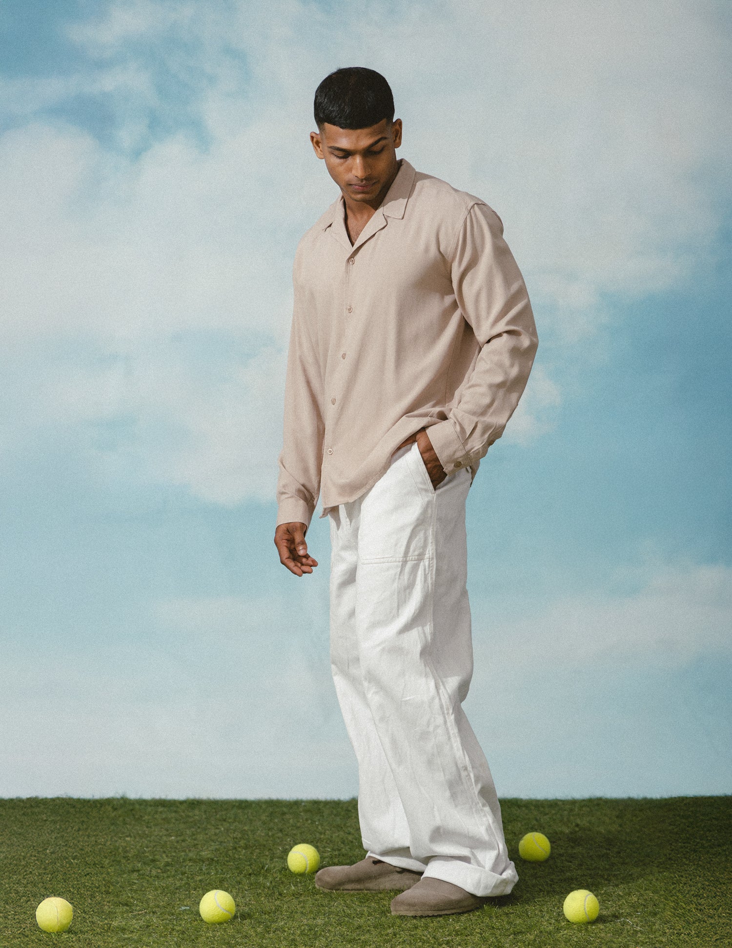 Regular fit camp collar shirt