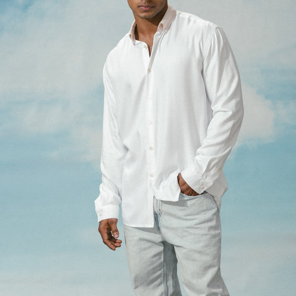 Contrast collar detailed shirt