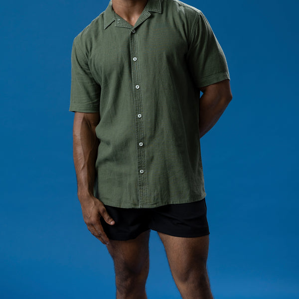 Regular fit stitch line detailed shirt