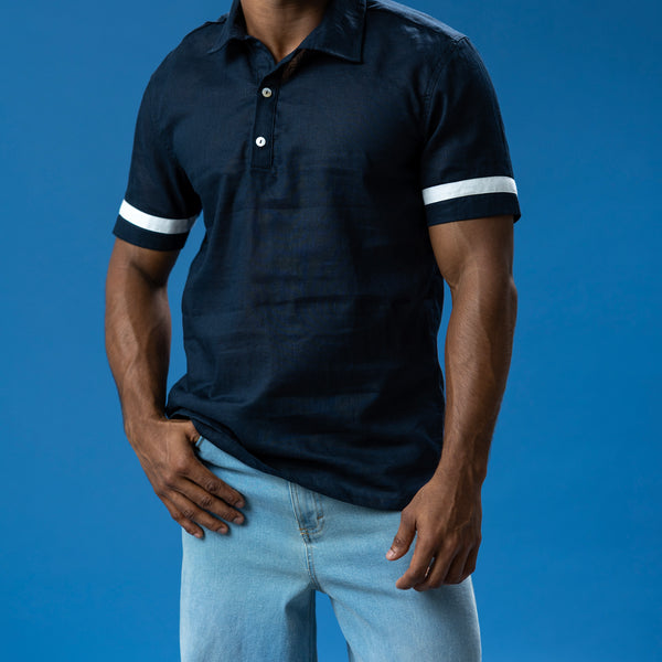 Contrasting stripe detailed shirt