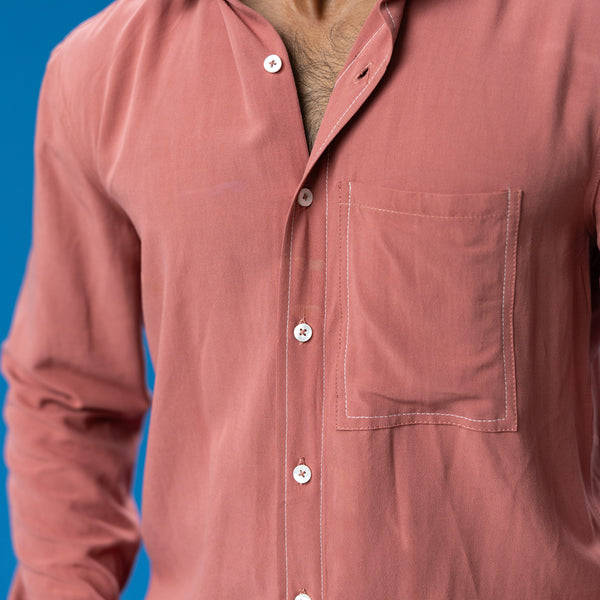 Double stitch line detailed shirt