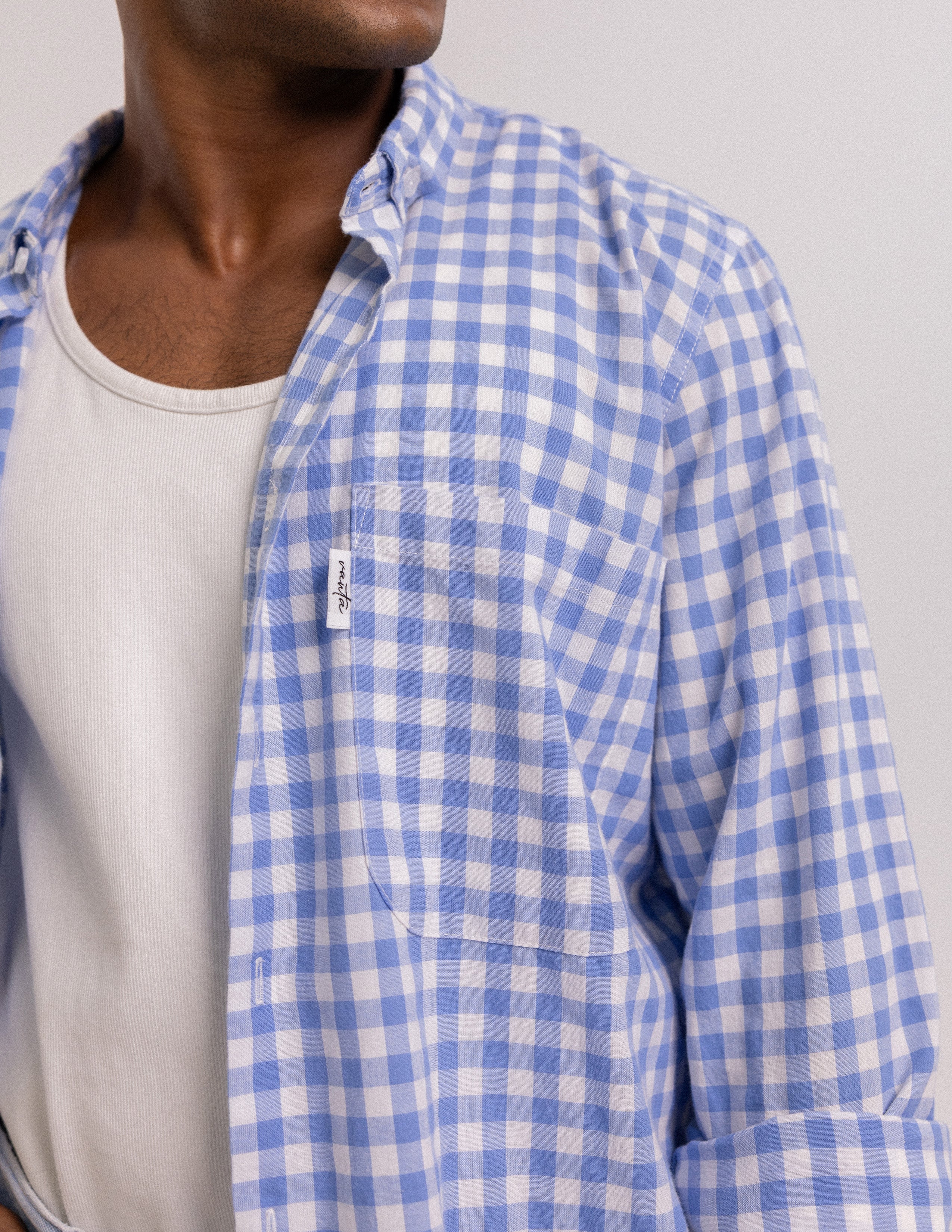Woven label detail long sleeve shirt