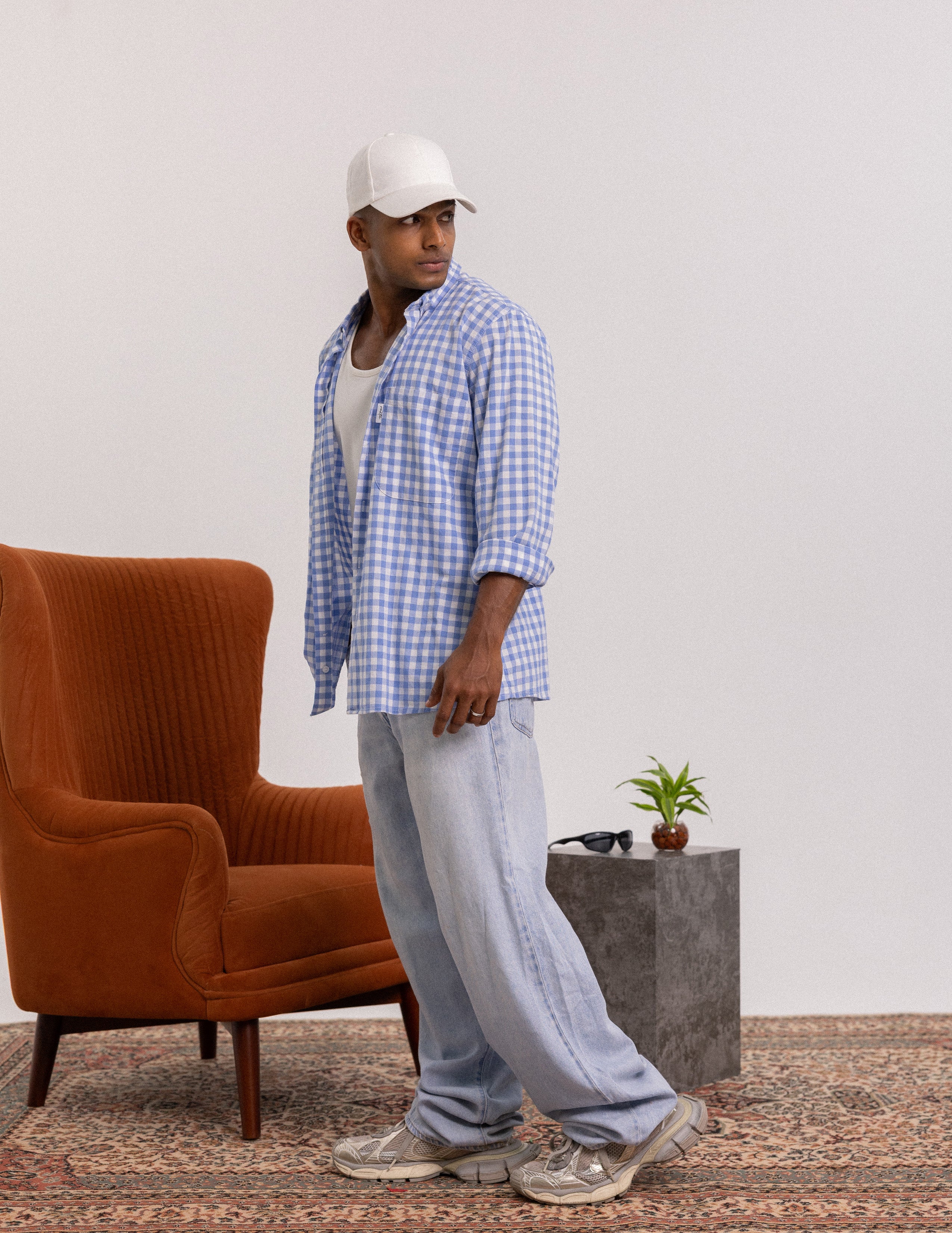 Woven label detail long sleeve shirt