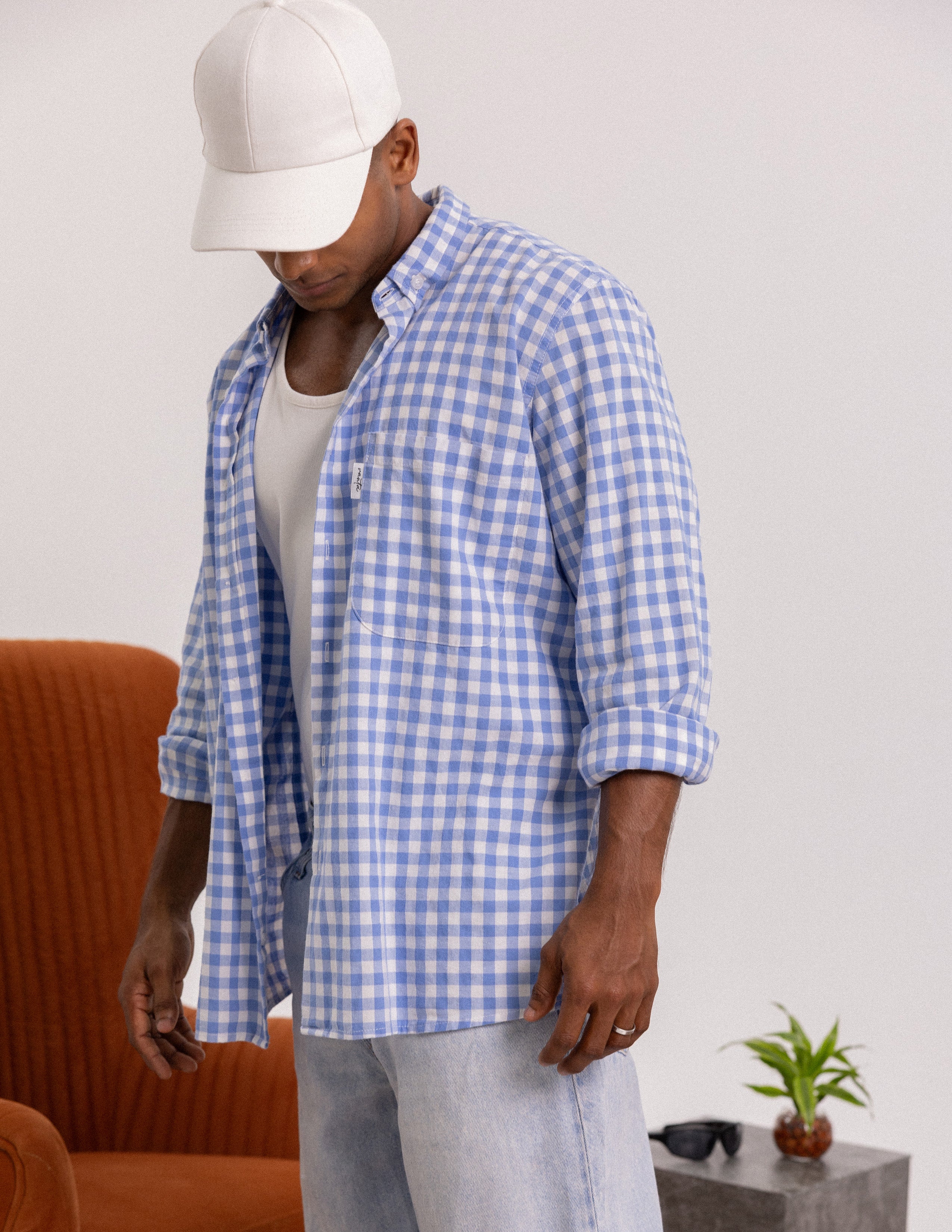 Woven label detail long sleeve shirt