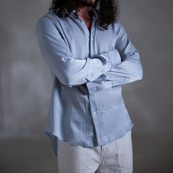 Chinese collar long sleeve shirt