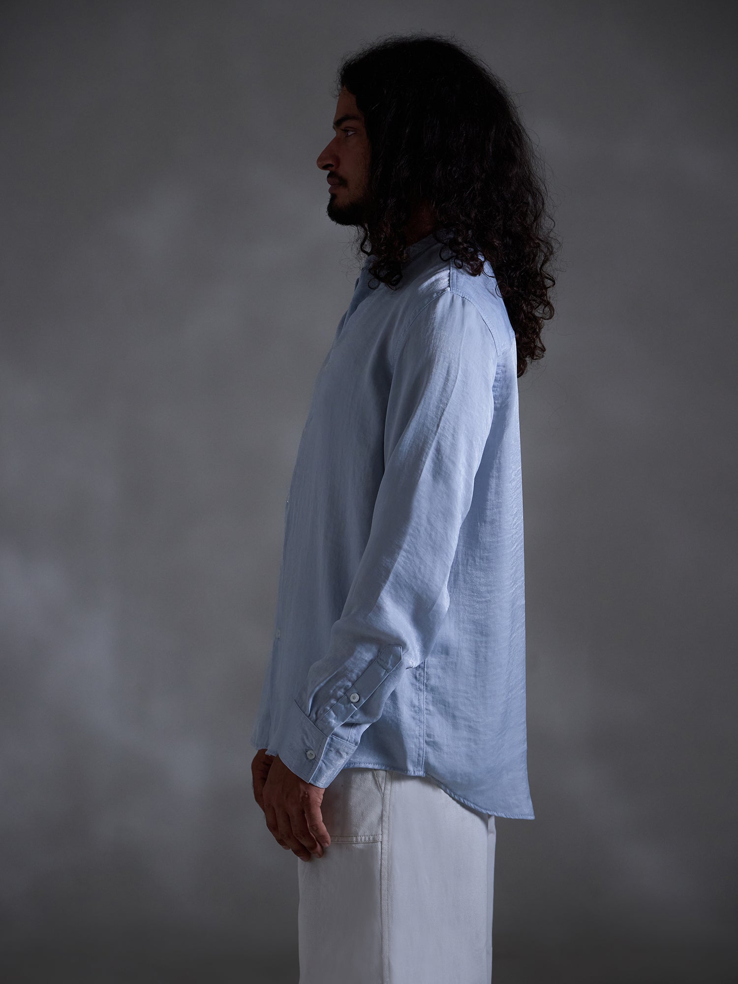 Chinese collar long sleeve shirt