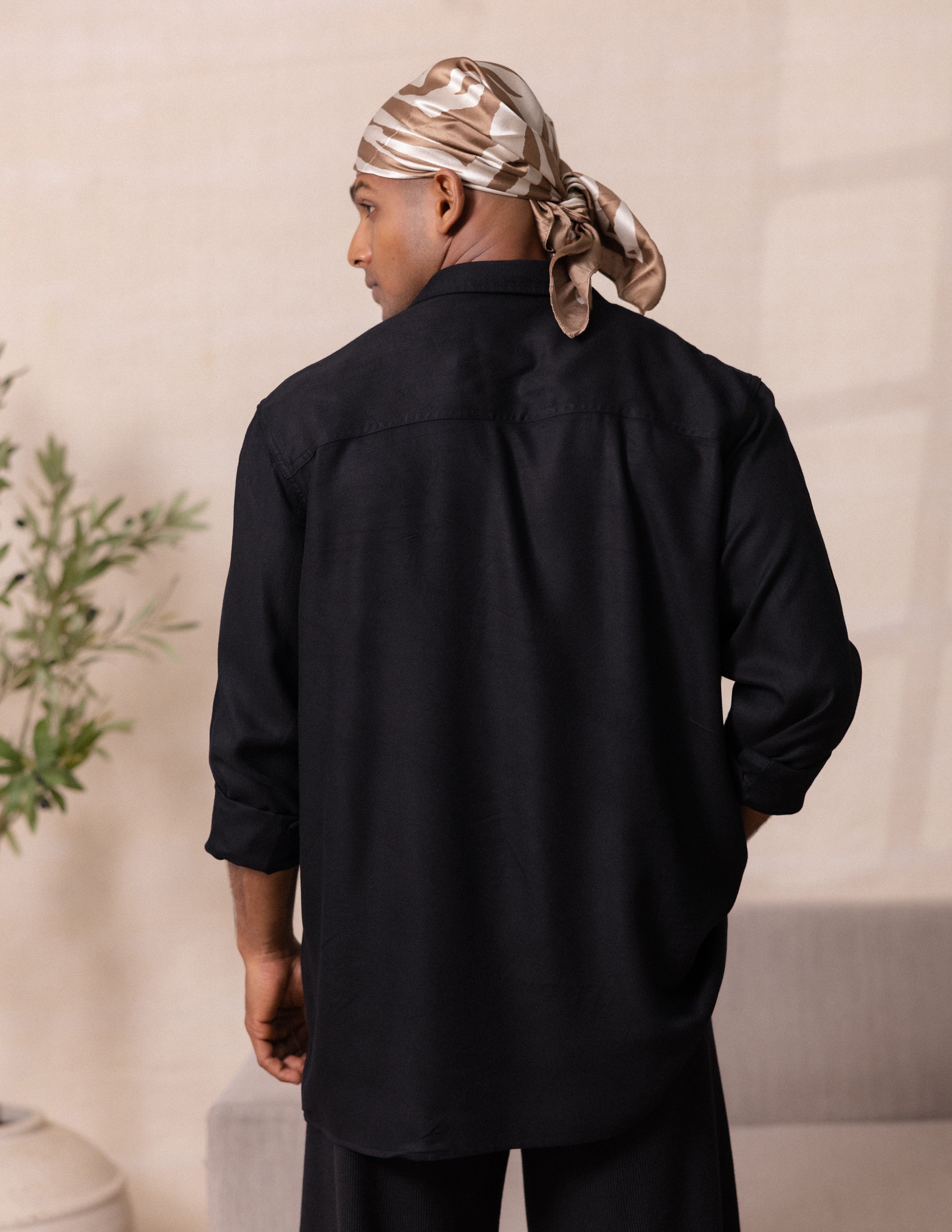 Oversized long sleeve pocket detail shirt