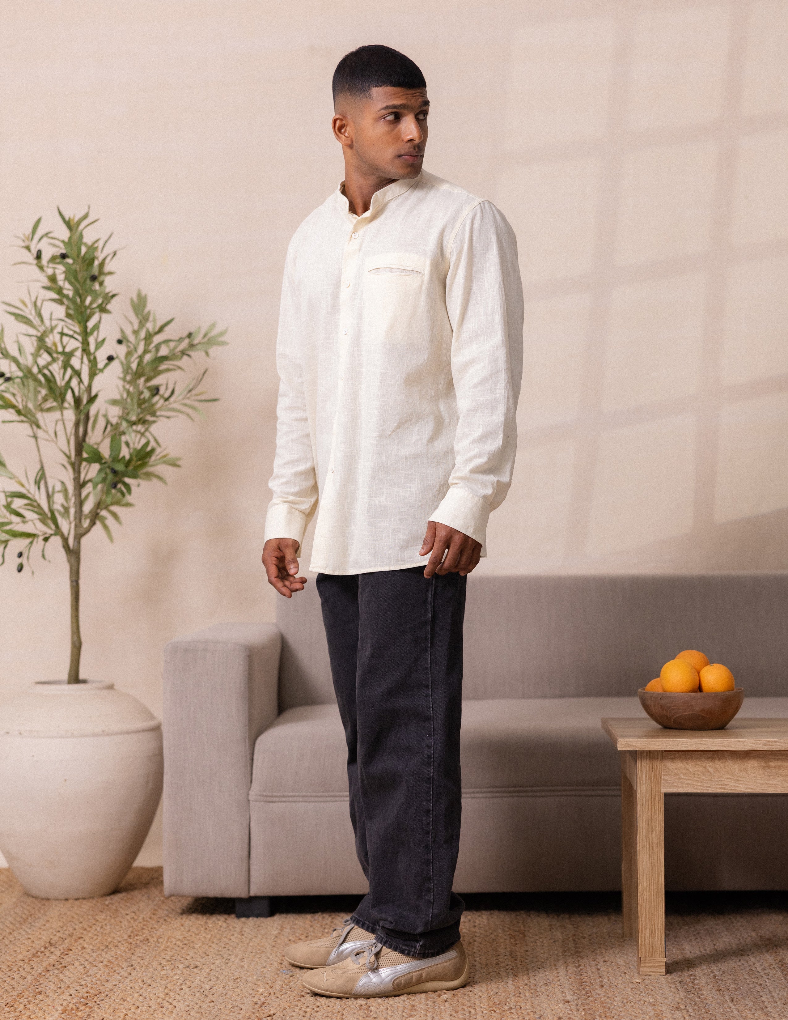 Welt pocket detail long sleeve shirt