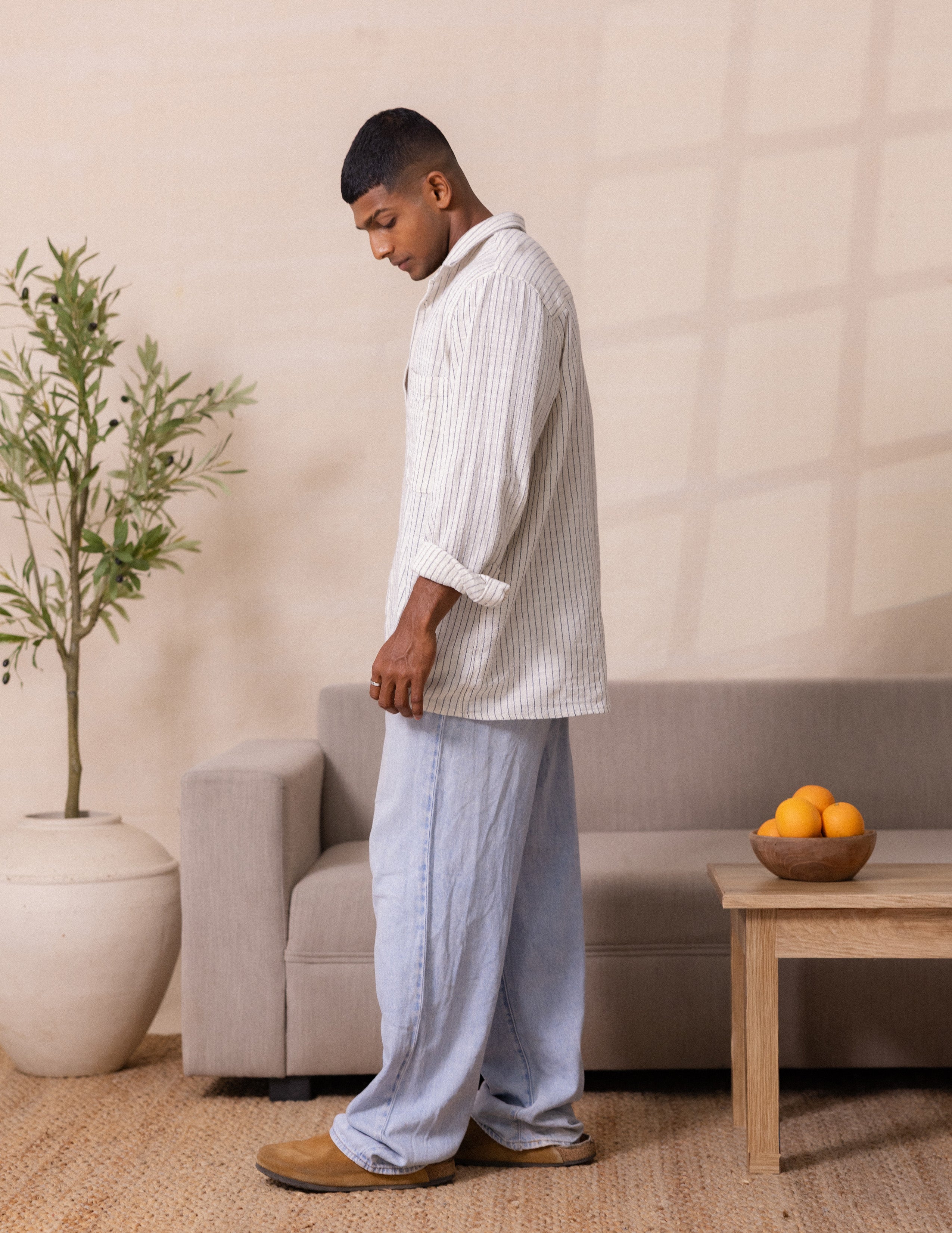Oversized pocket detail long sleeve shirt