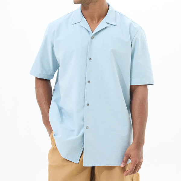 Oversized camp collar shirt