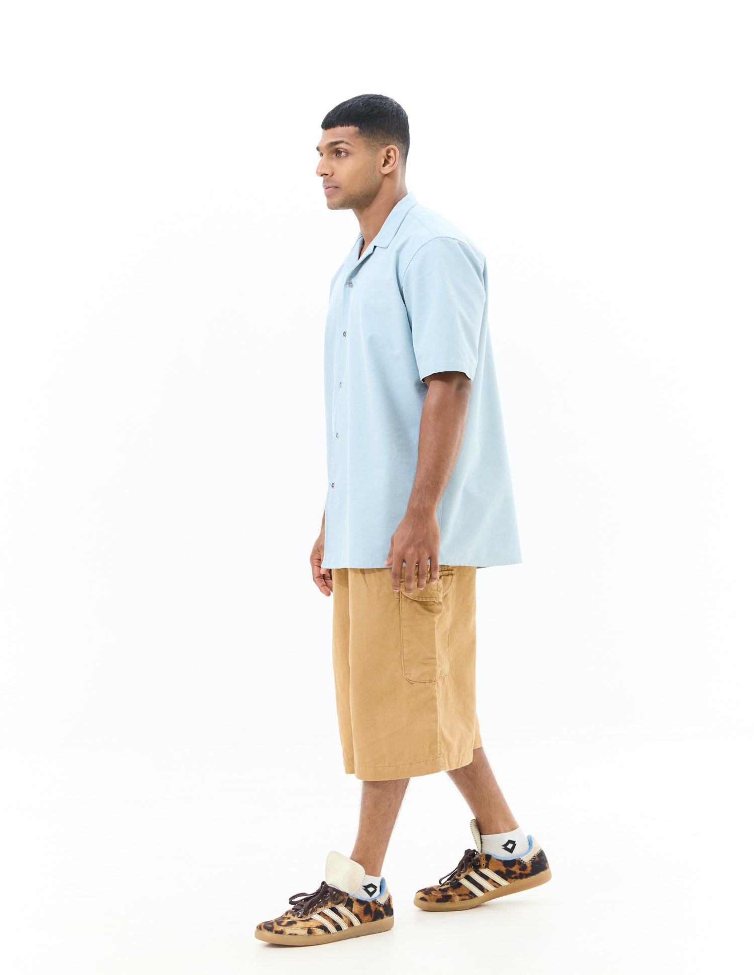 Oversized camp collar shirt