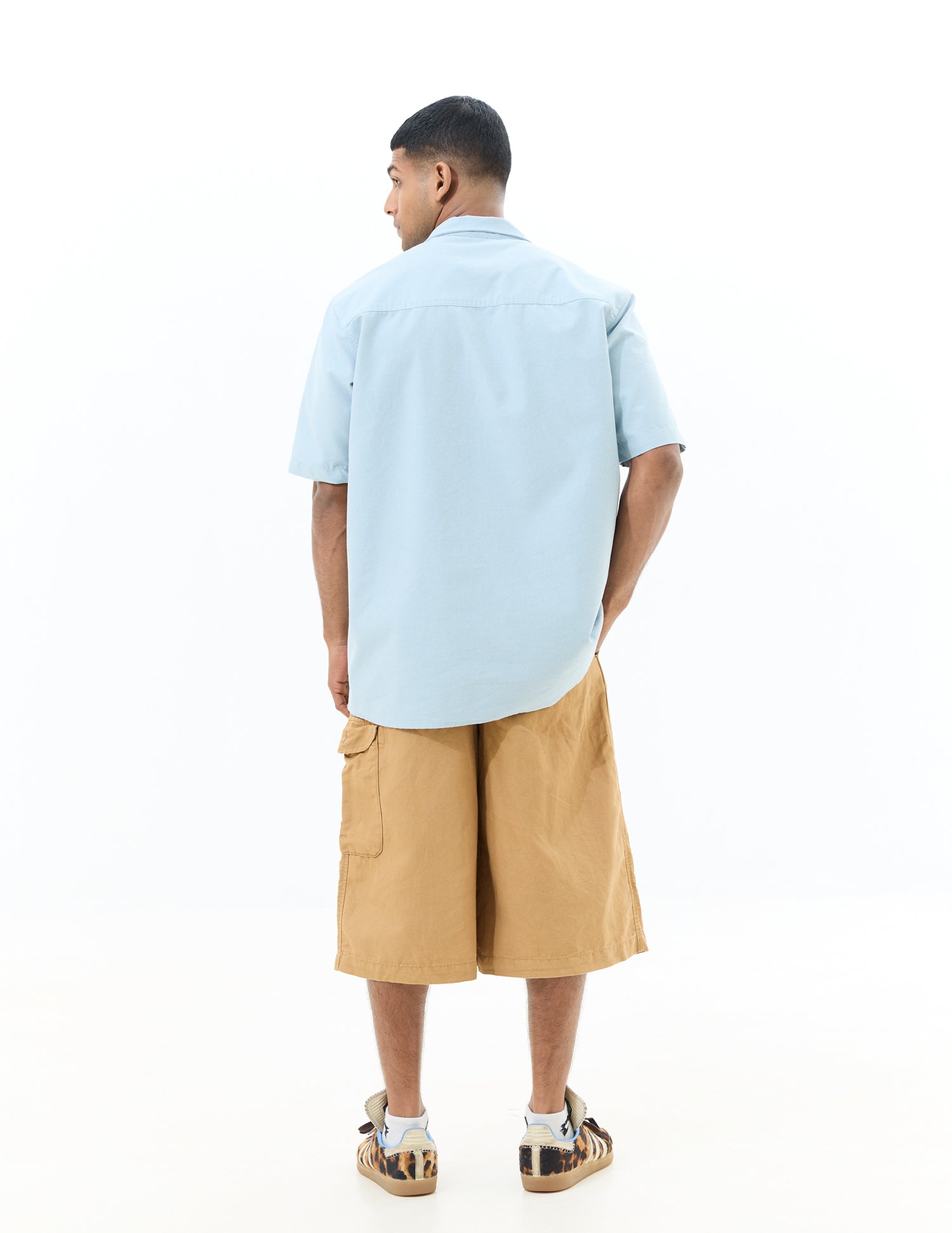 Oversized camp collar shirt