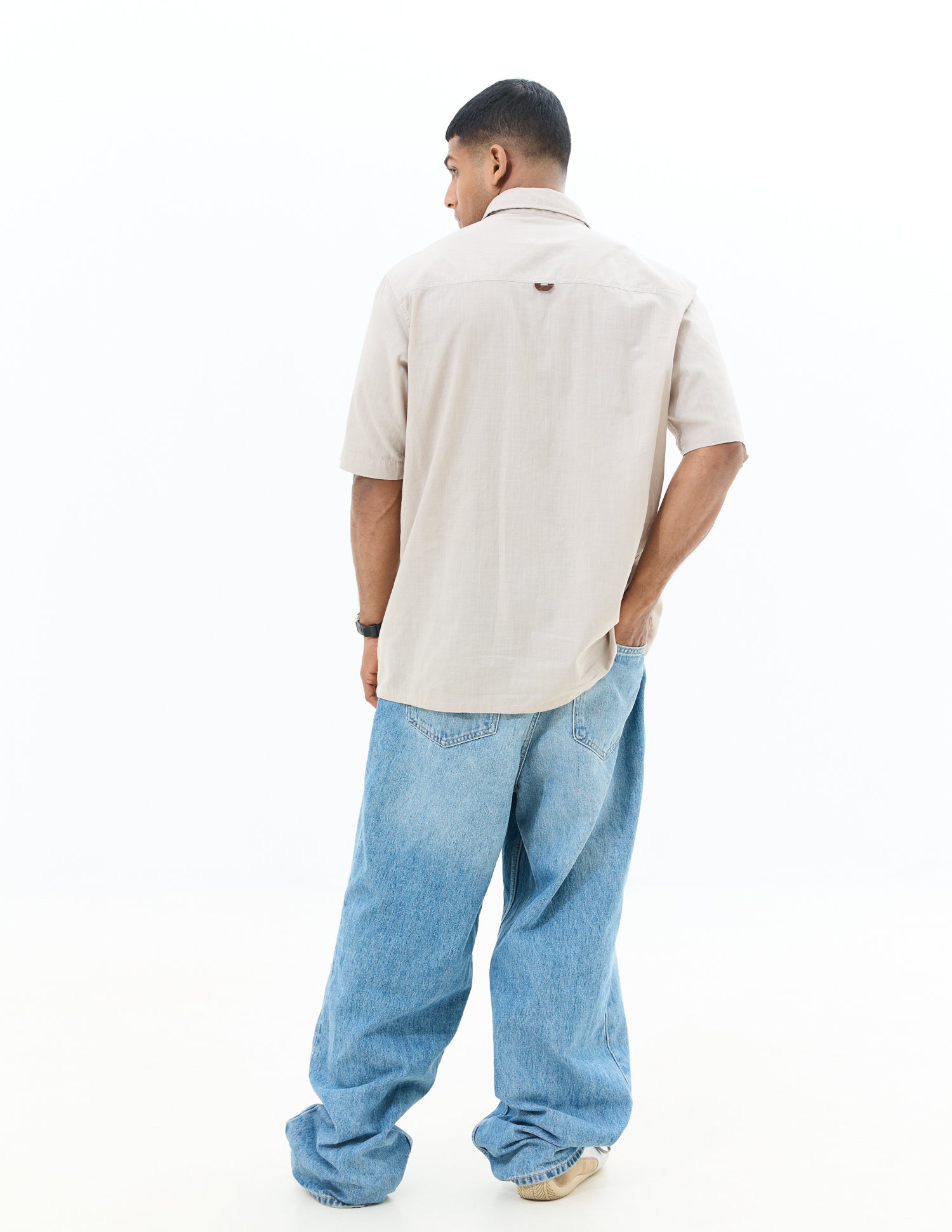 Oversized center back loop detail shirt