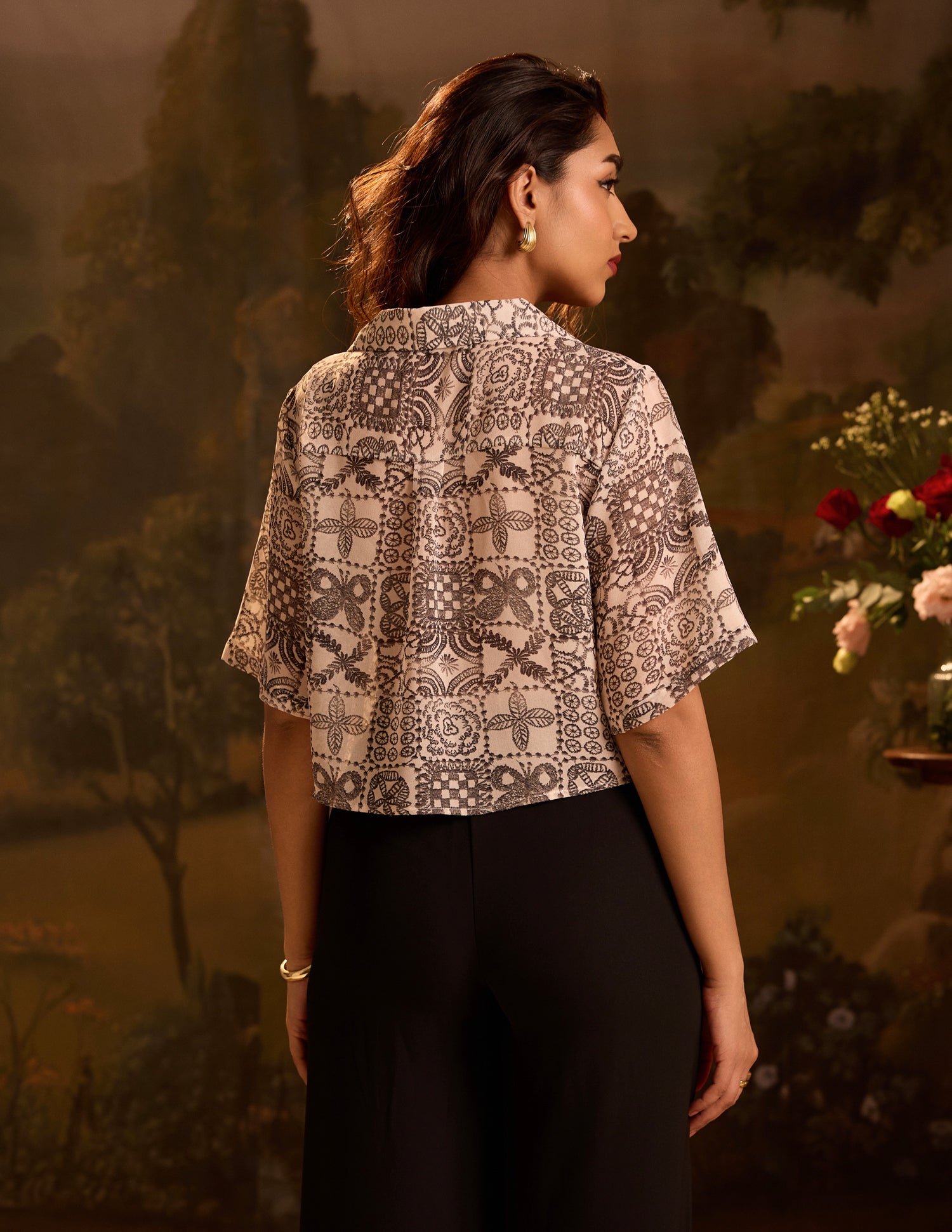 Button Down Crop Shirt