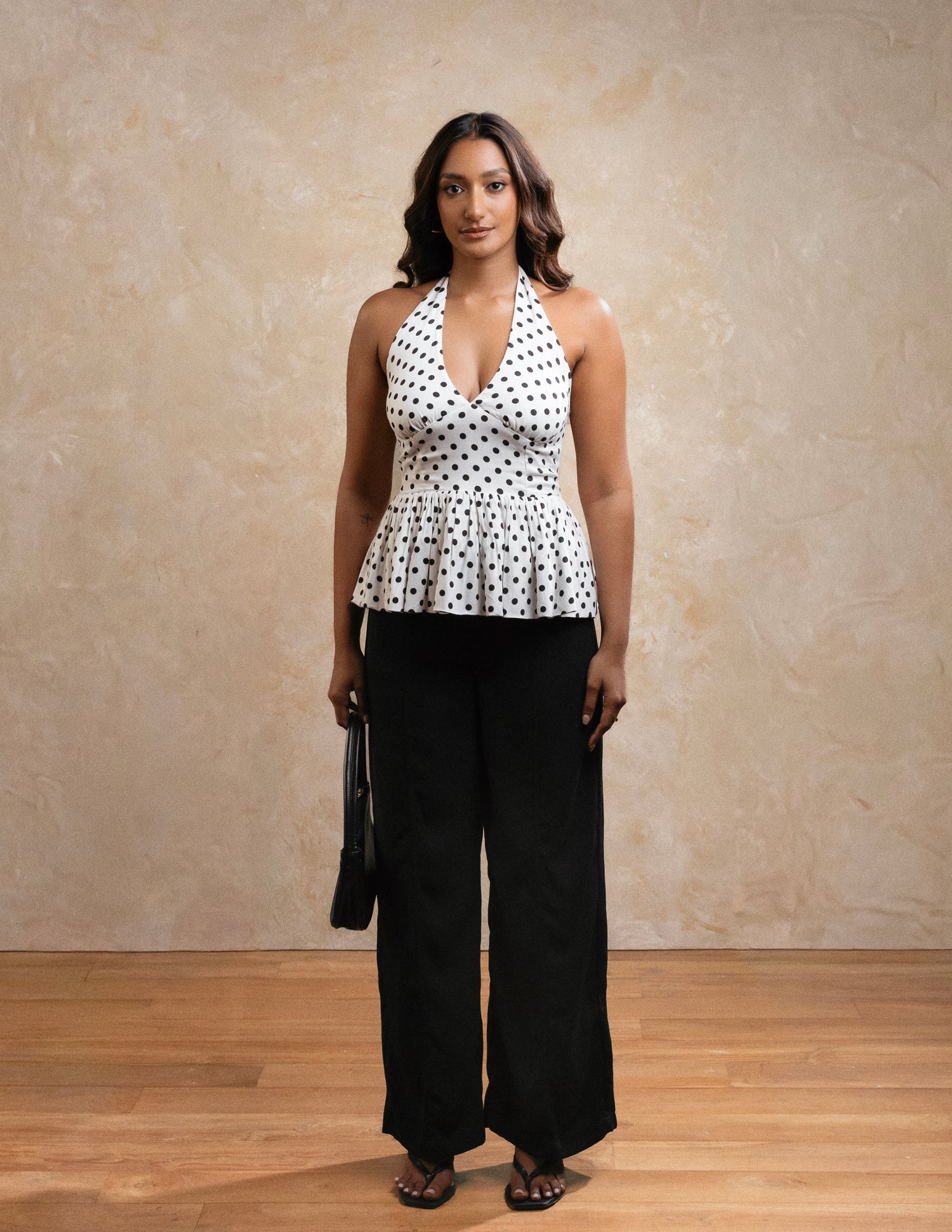 Halter Neck Peplum Top