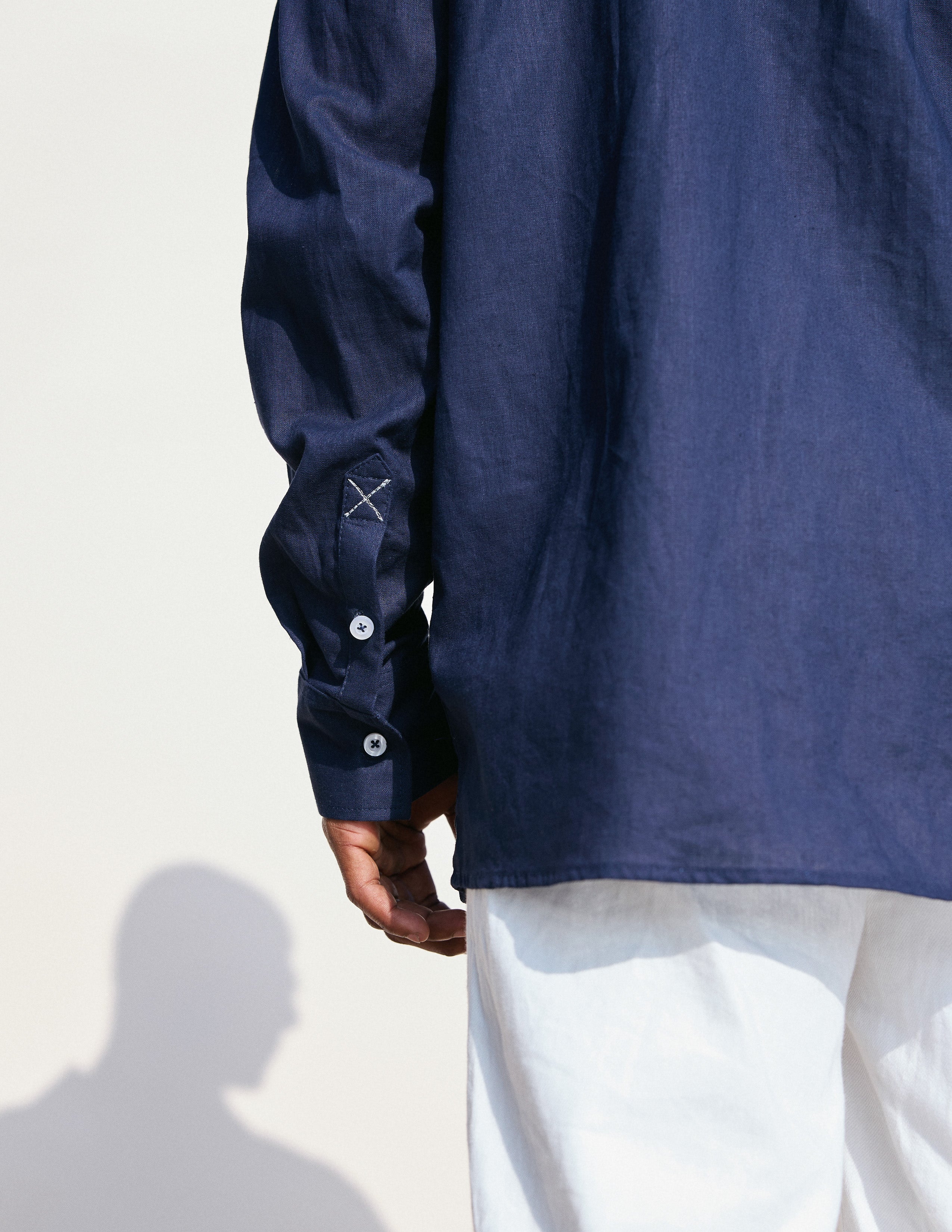 Cb and placket x stitch detailed shirt