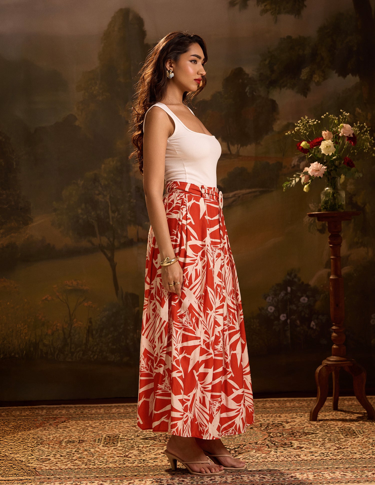 Belt Detailed Maxi Skirt