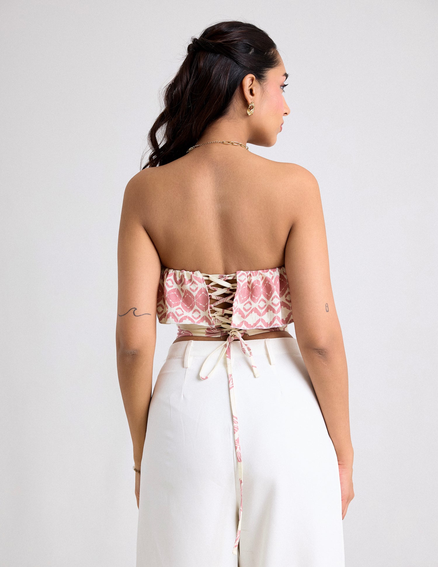 Frill Detailed Tube Corset Top