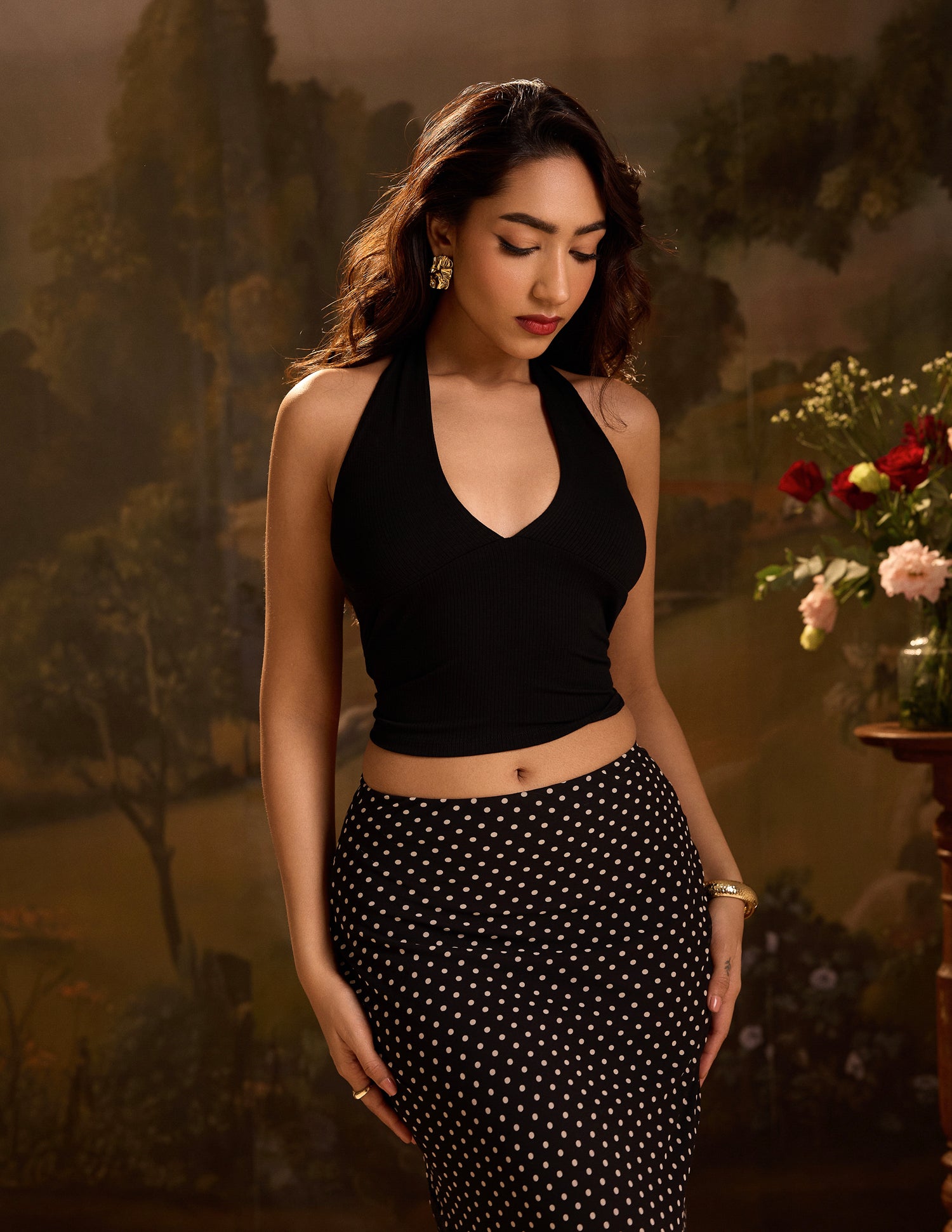 Halter Neck Bustier Top