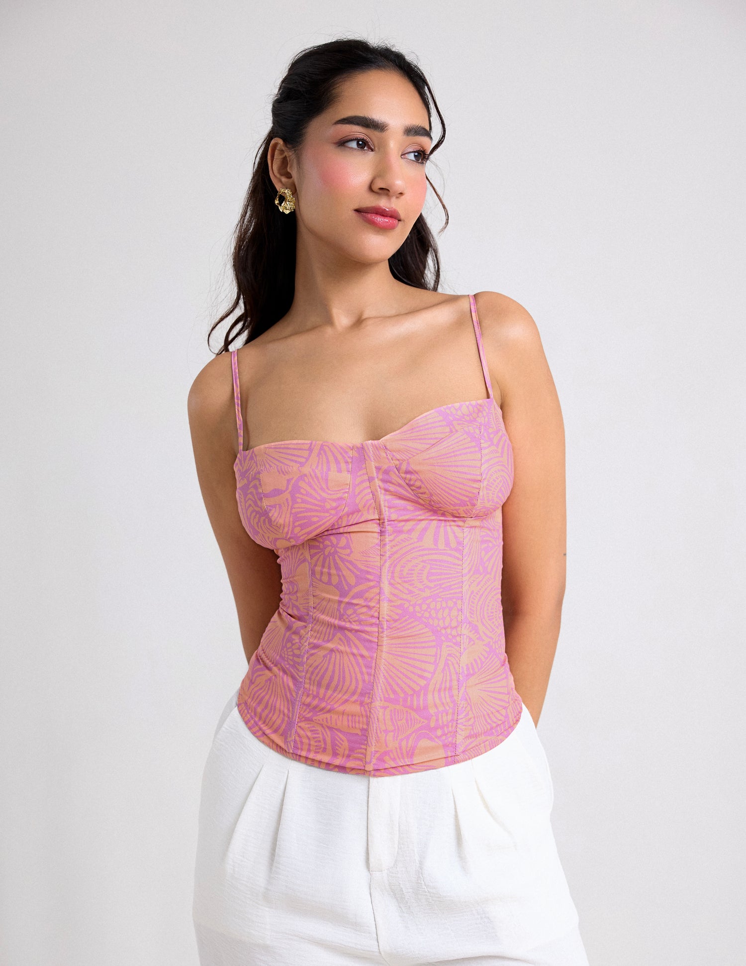 トップス mimosa Printed Corset Top