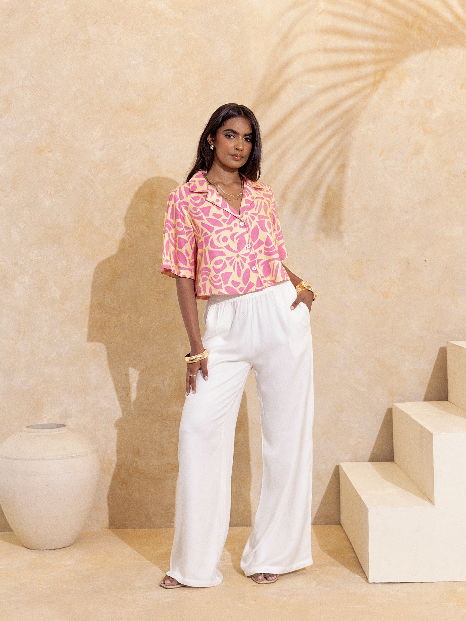 Button Down Crop Shirt