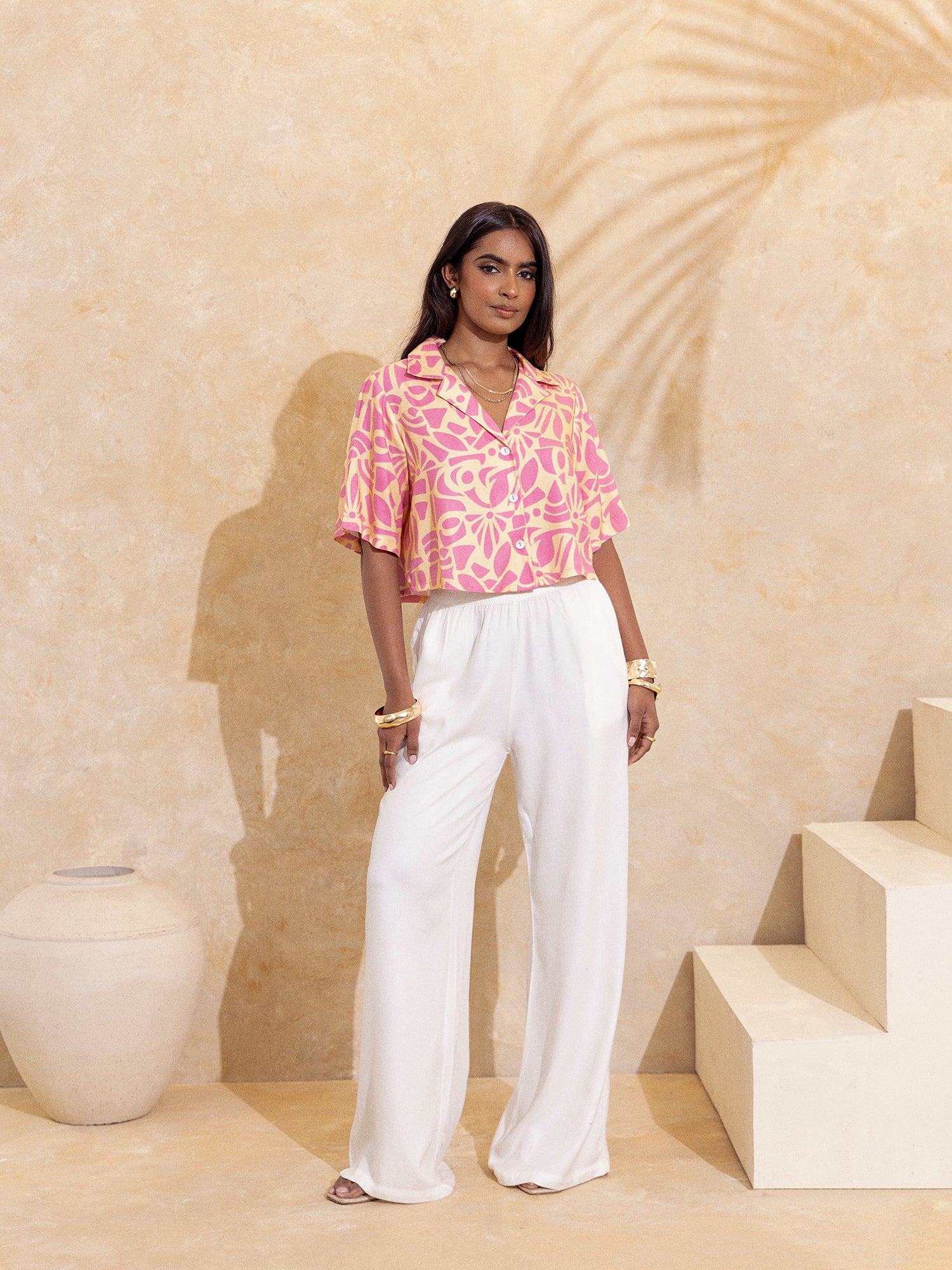 Button Down Crop Shirt