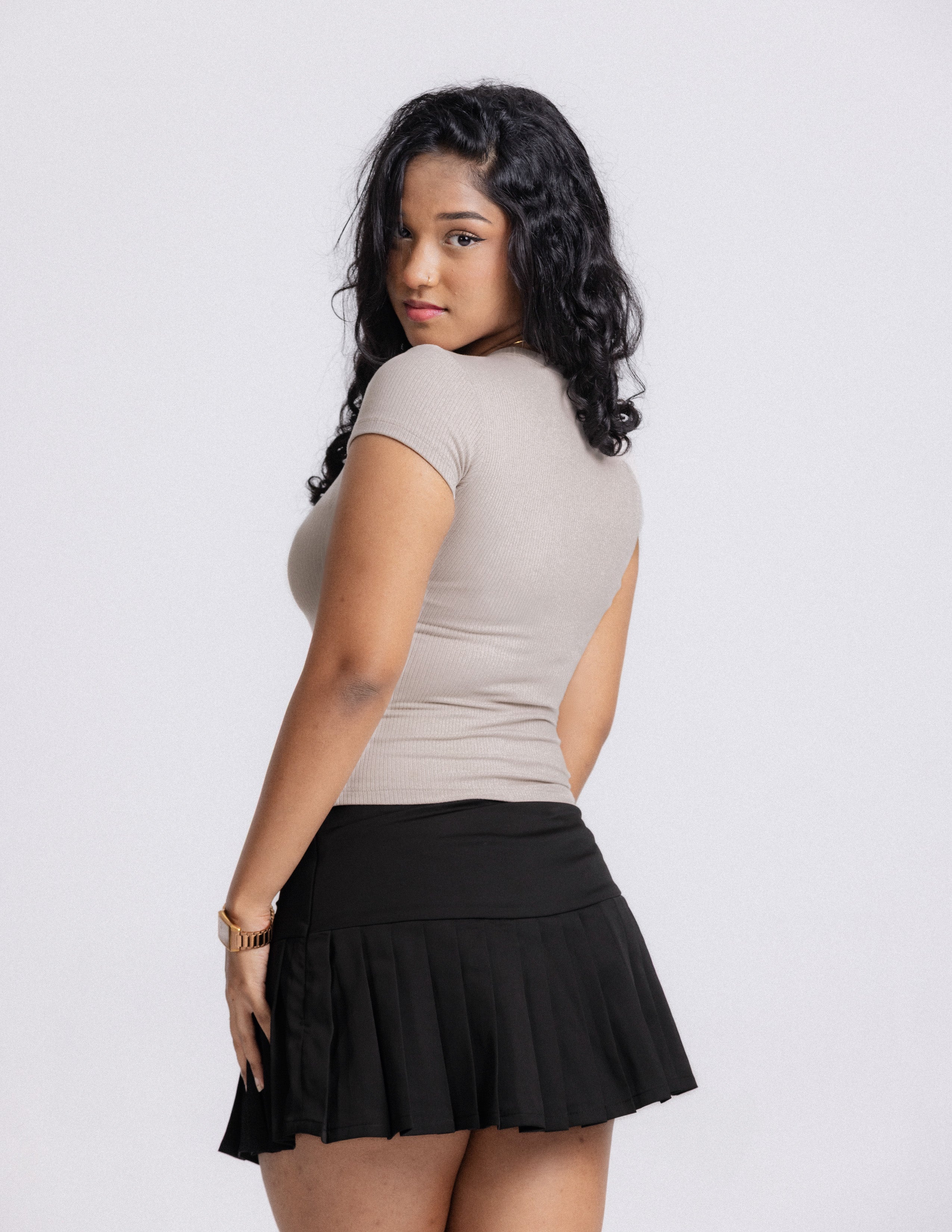 Rue High Neck Fitted Top
