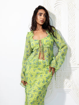 Long Sleeve Tieup Detailed Top