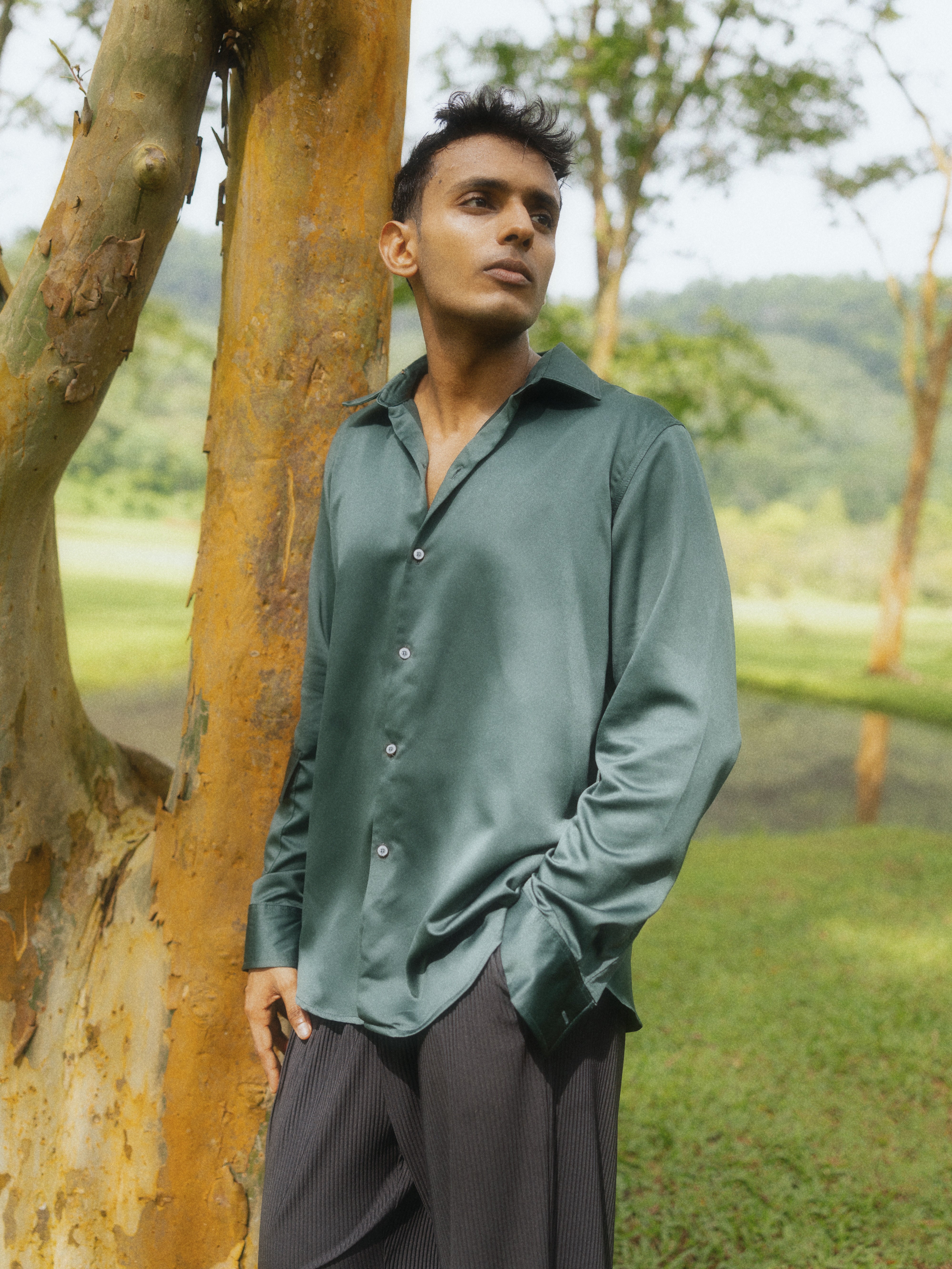 Regular collar double layer shirt