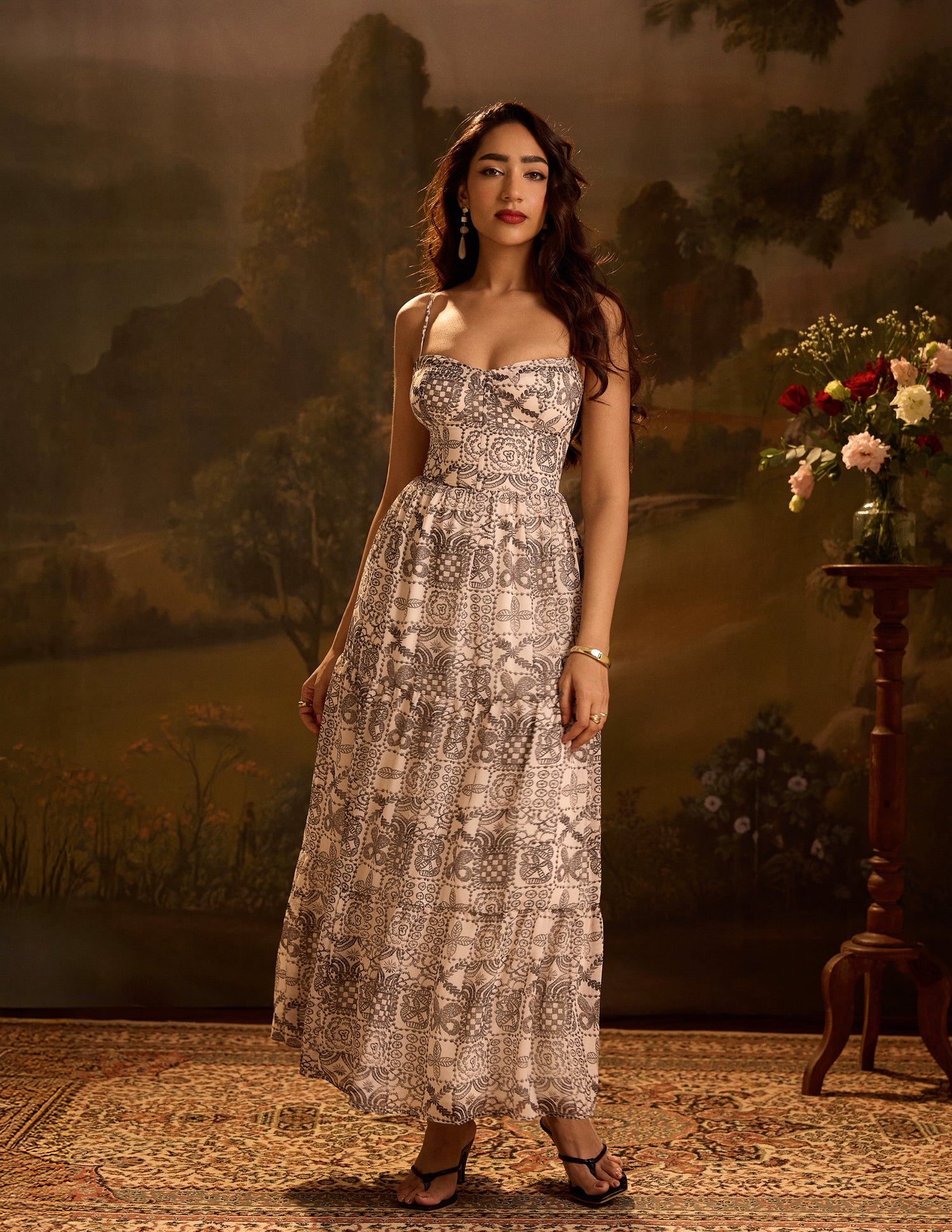 Bustier Tiered Maxi Dress