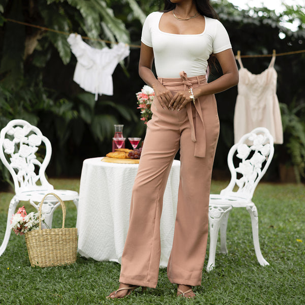 Tie Up Detailed Straight Leg Pant