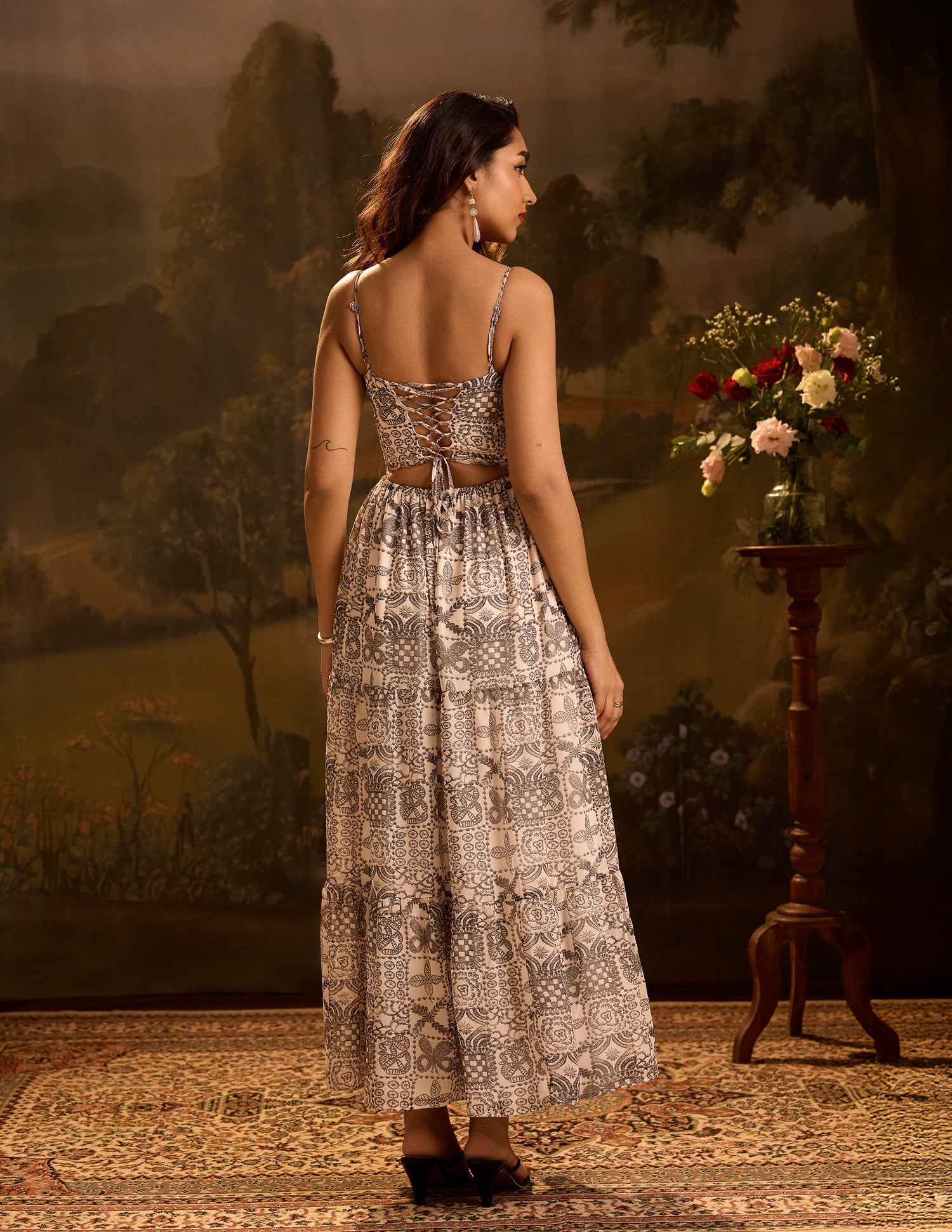 Bustier Tiered Maxi Dress