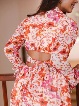 Bustier Detailed Long Sleeved Mini Dress