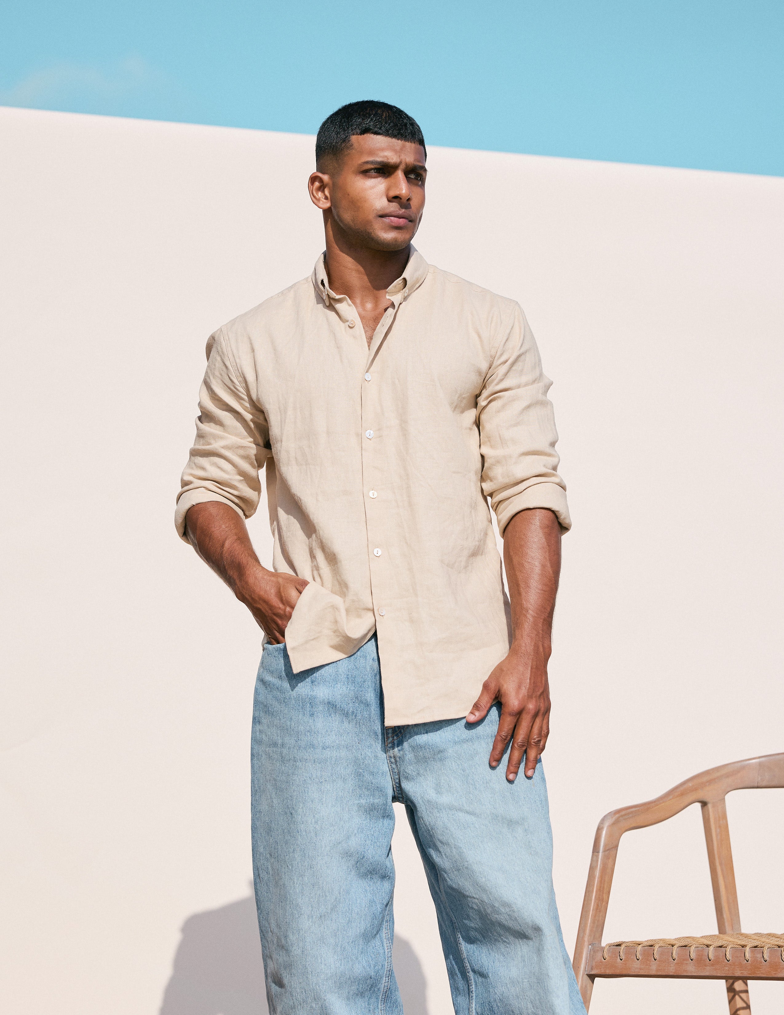 Contrast tab detail shirt