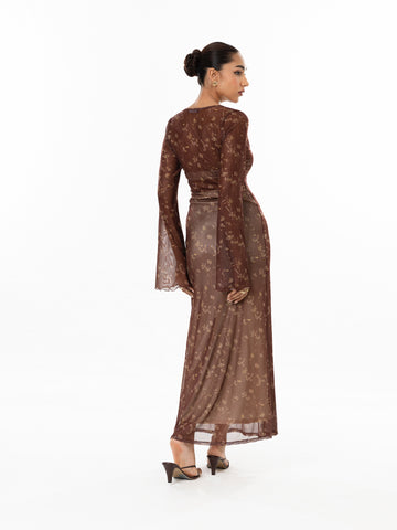 Printed Mesh Dress
