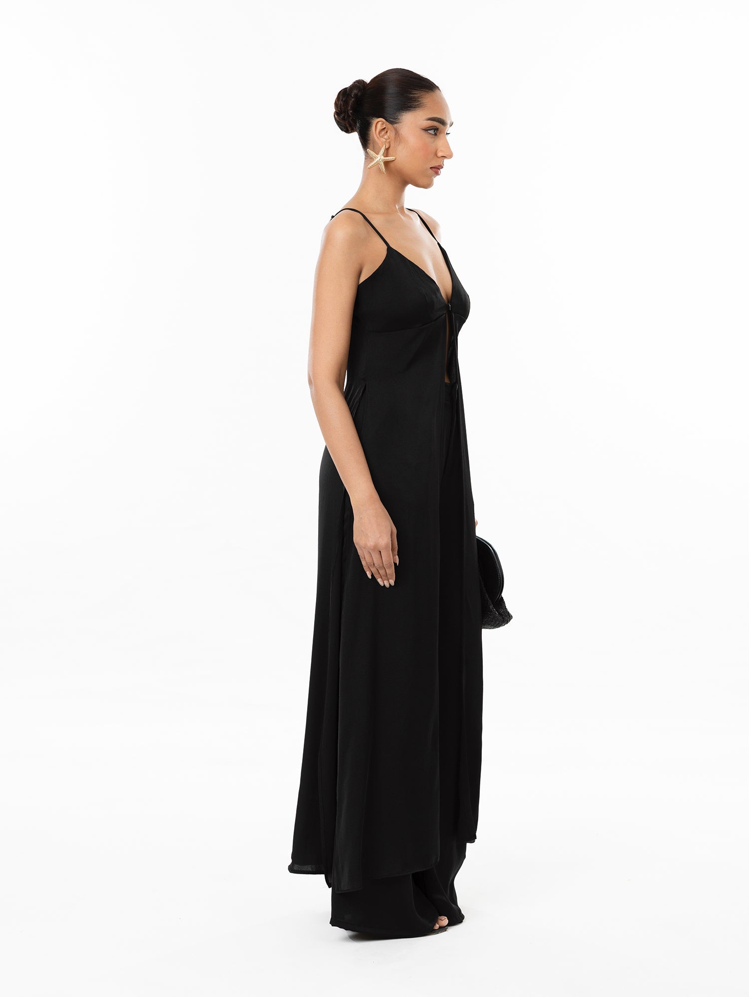 Bustier Slit Detailed Maxi Top