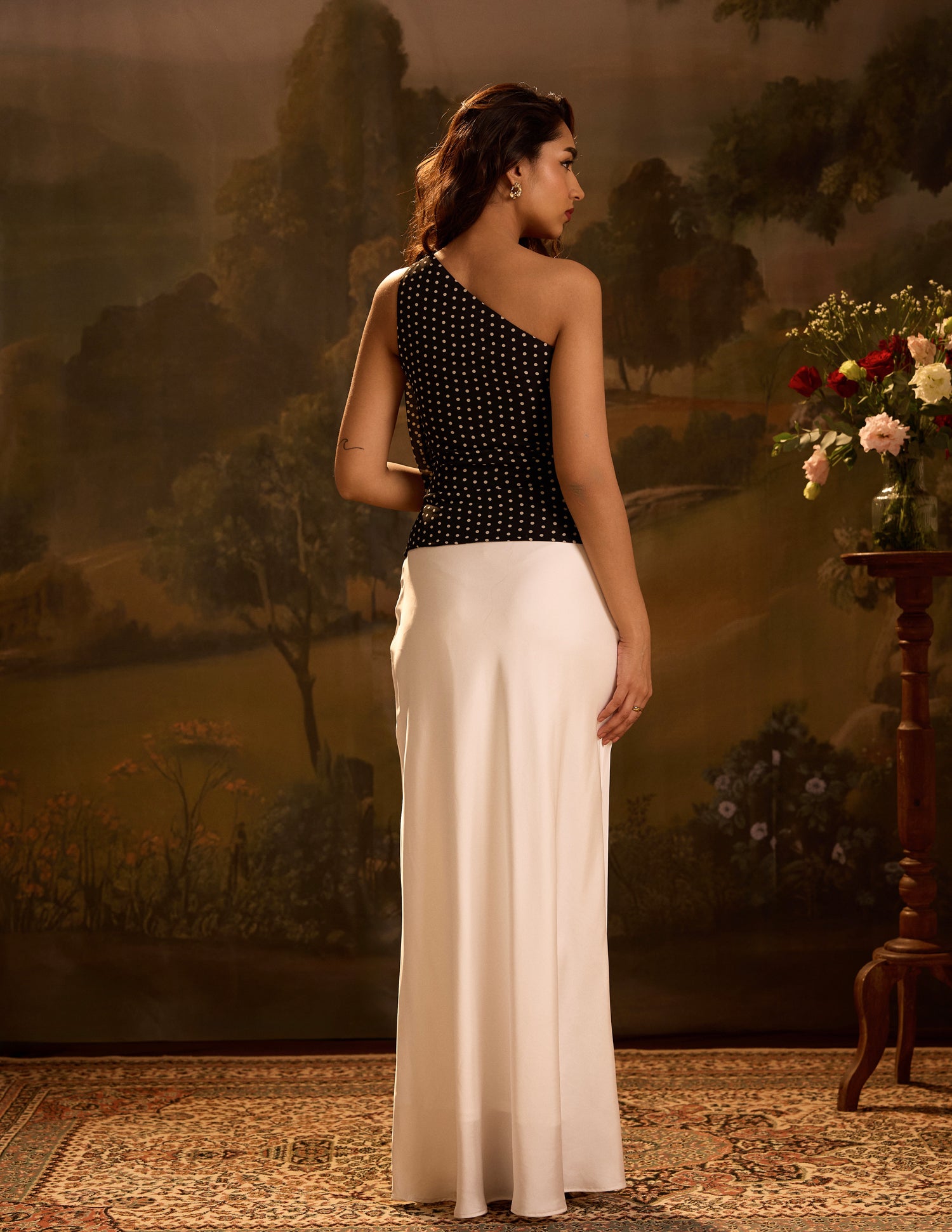 Flower Detail One Shoulder Top