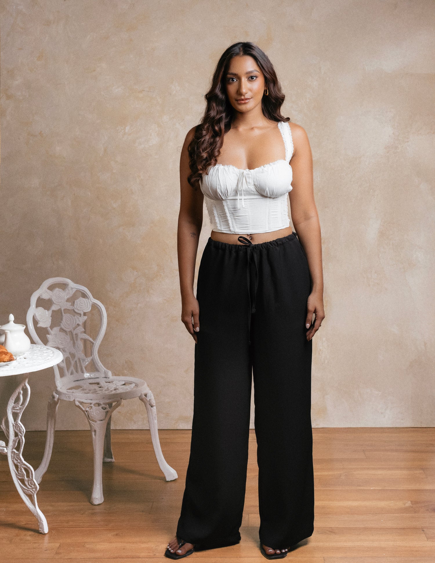 Drawstring Wide Leg Pant