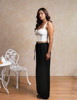Drawstring Wide Leg Pant