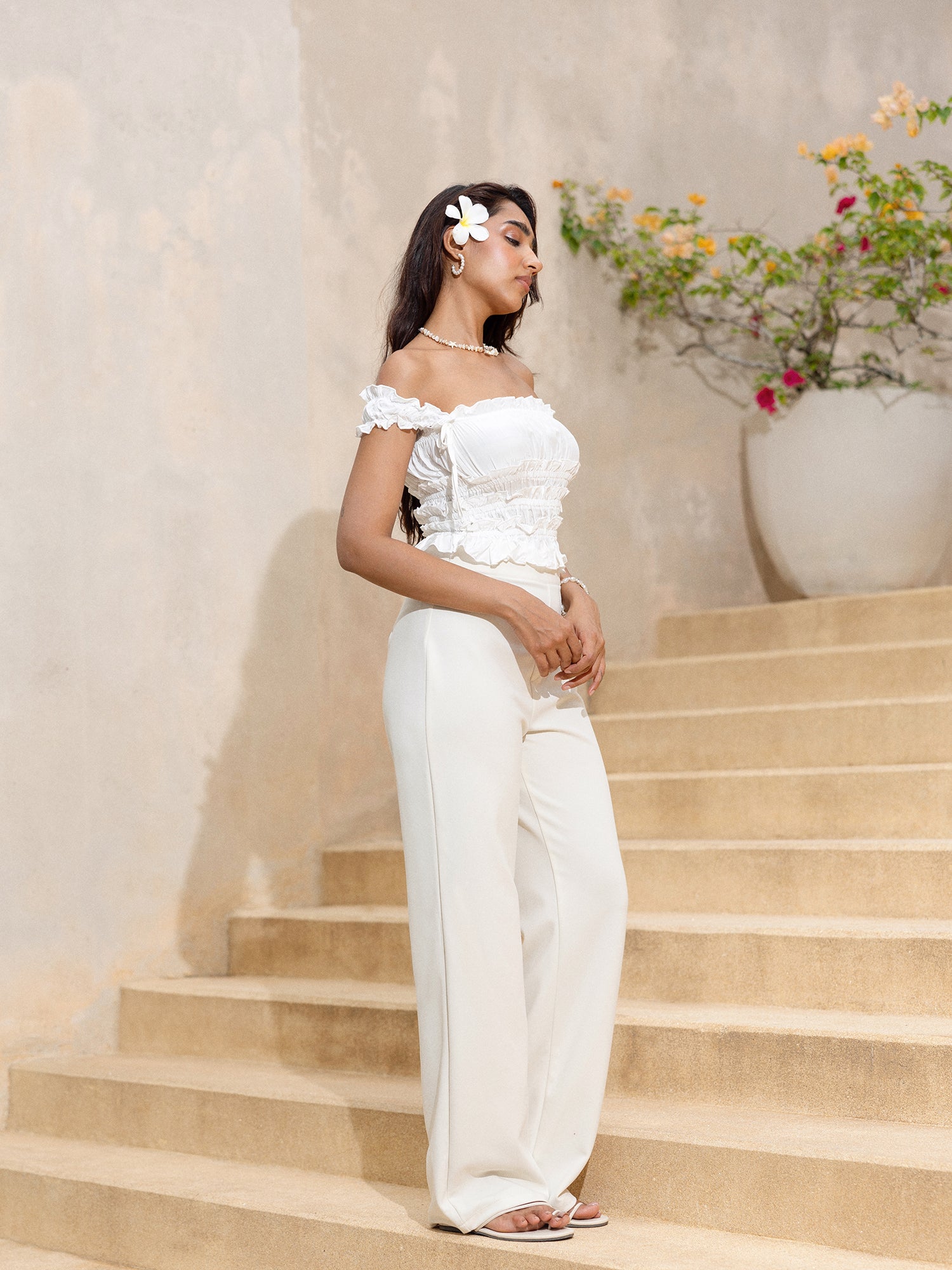 Frill Detailed Bustier Top