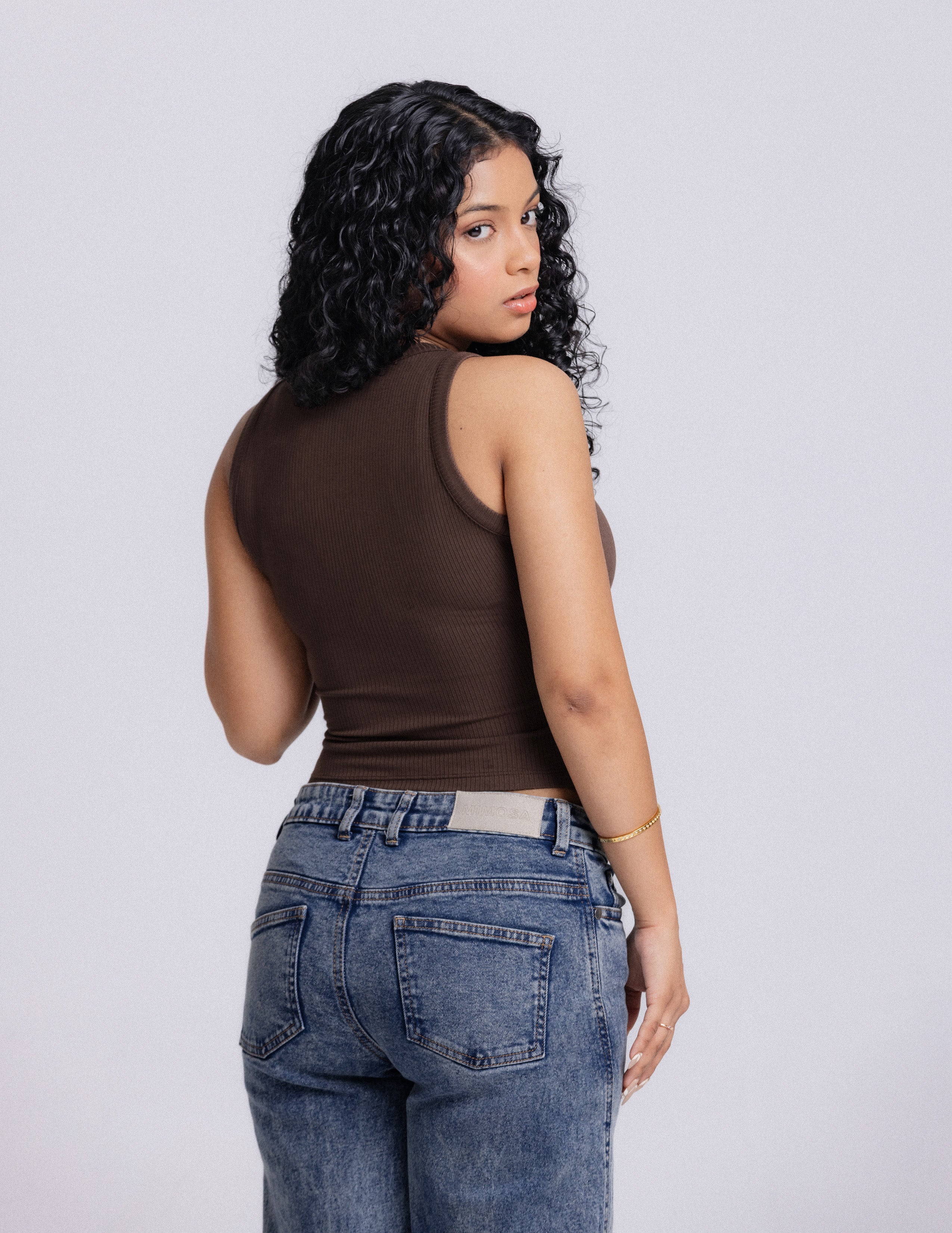 Beck High Neck Sleeveless Fitted Top