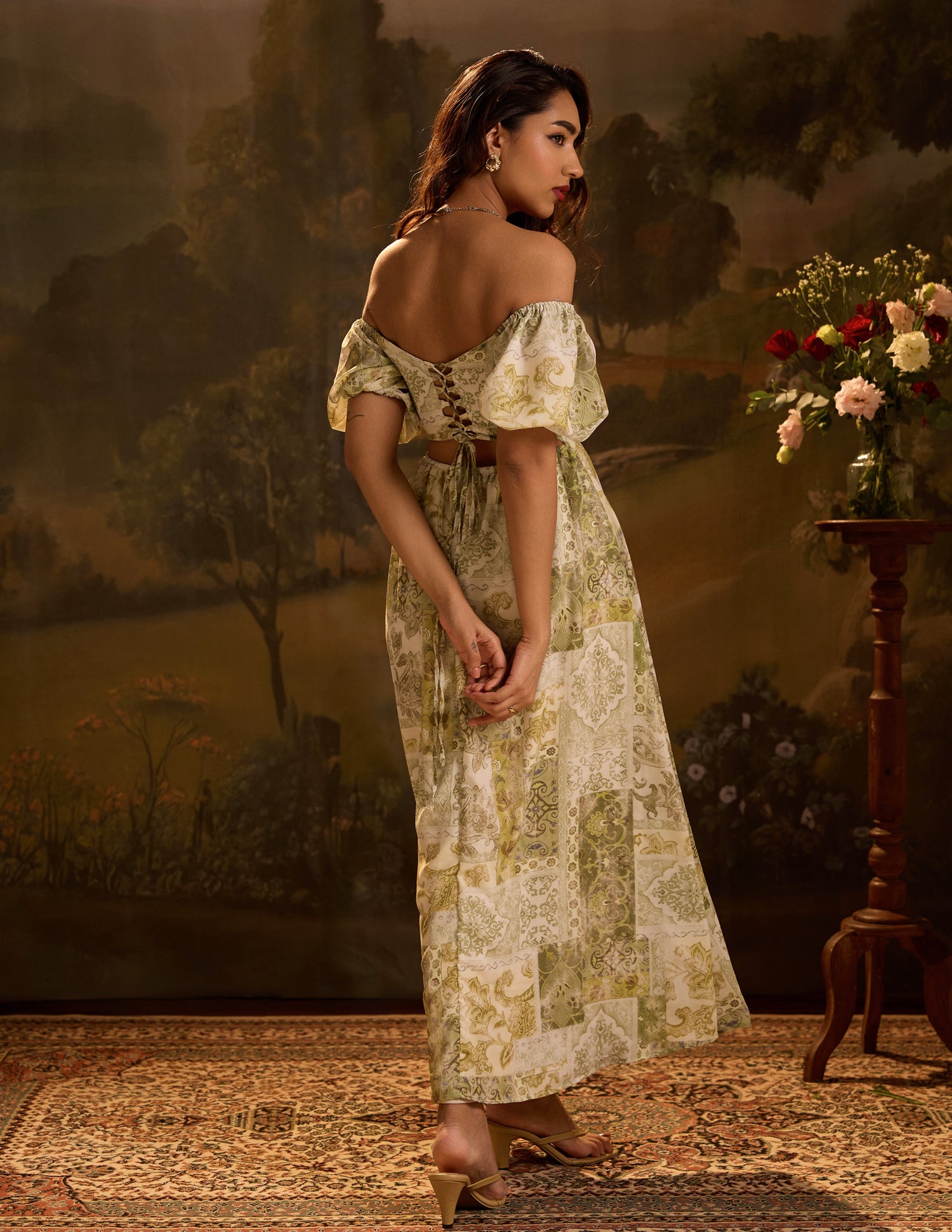 Front Slit Detail Bustier Dress