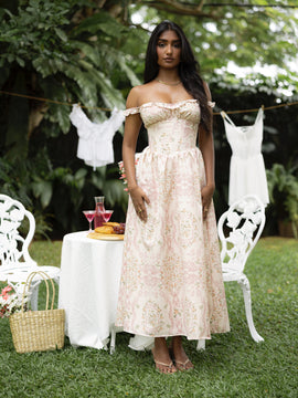 Corset Detailed Maxi Dress