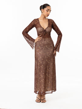 Printed Mesh Dress